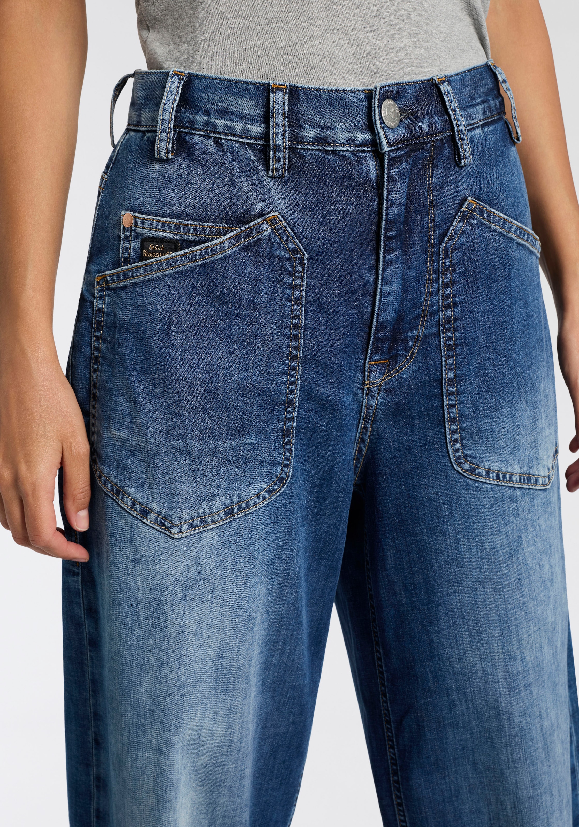 Herrlicher Jeans loose fit »Meryll Denim Light« forme O avec poches appliquées