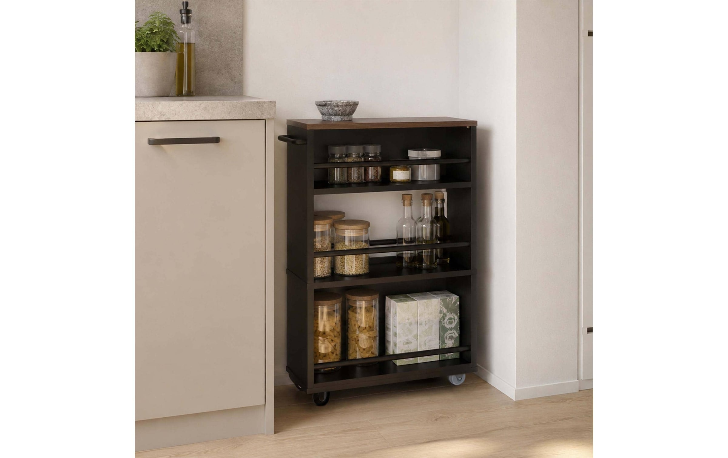relaxdays Chariot d'appoint »Nischenordnungswagen 15 x 80 x 45 cm«