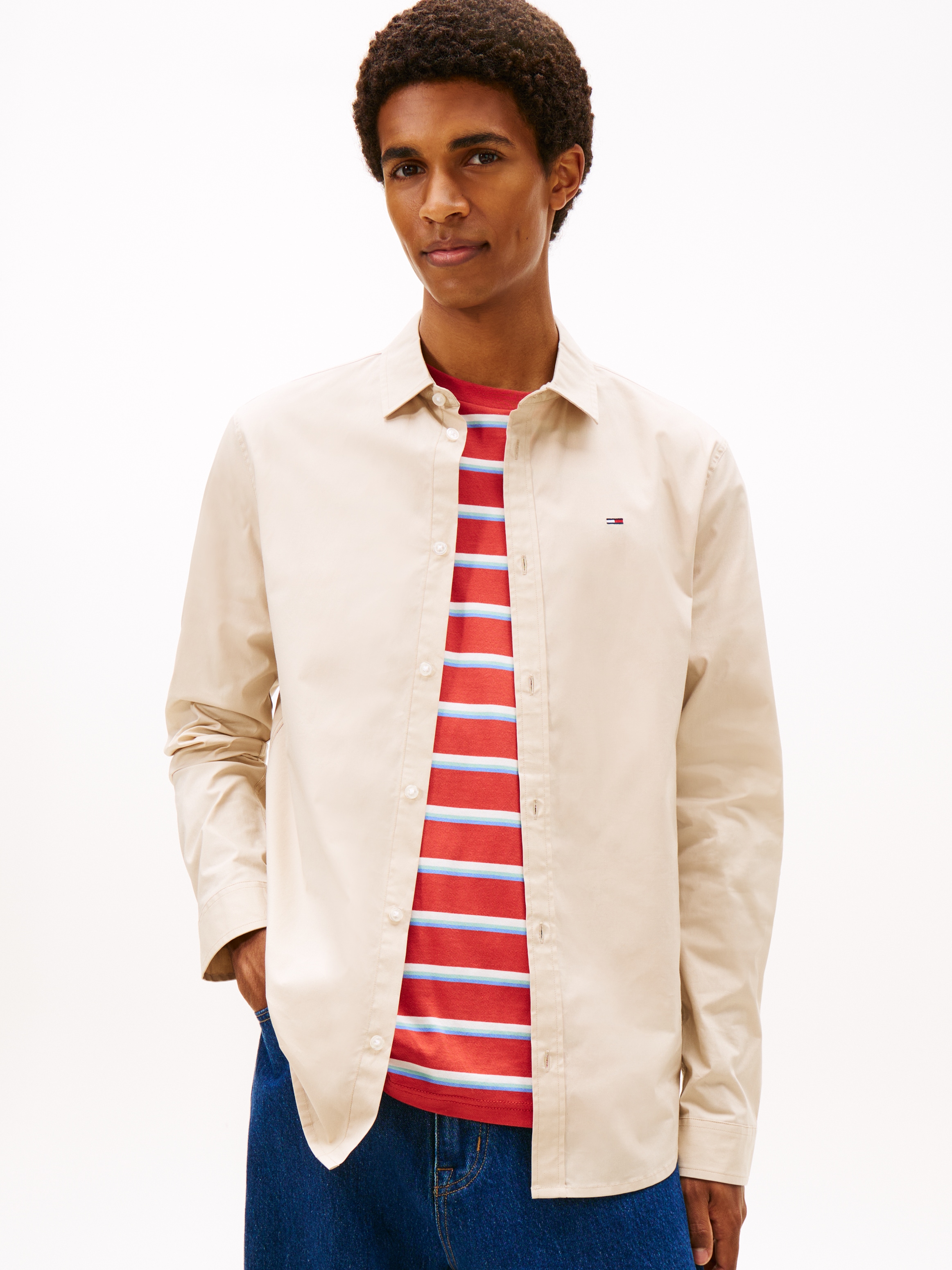 Tommy Jeans Langarmhemd »Sabim Stretch Hemd Shirt« Stretch Hemd, Premium, Slim Fit, mit Elasthan