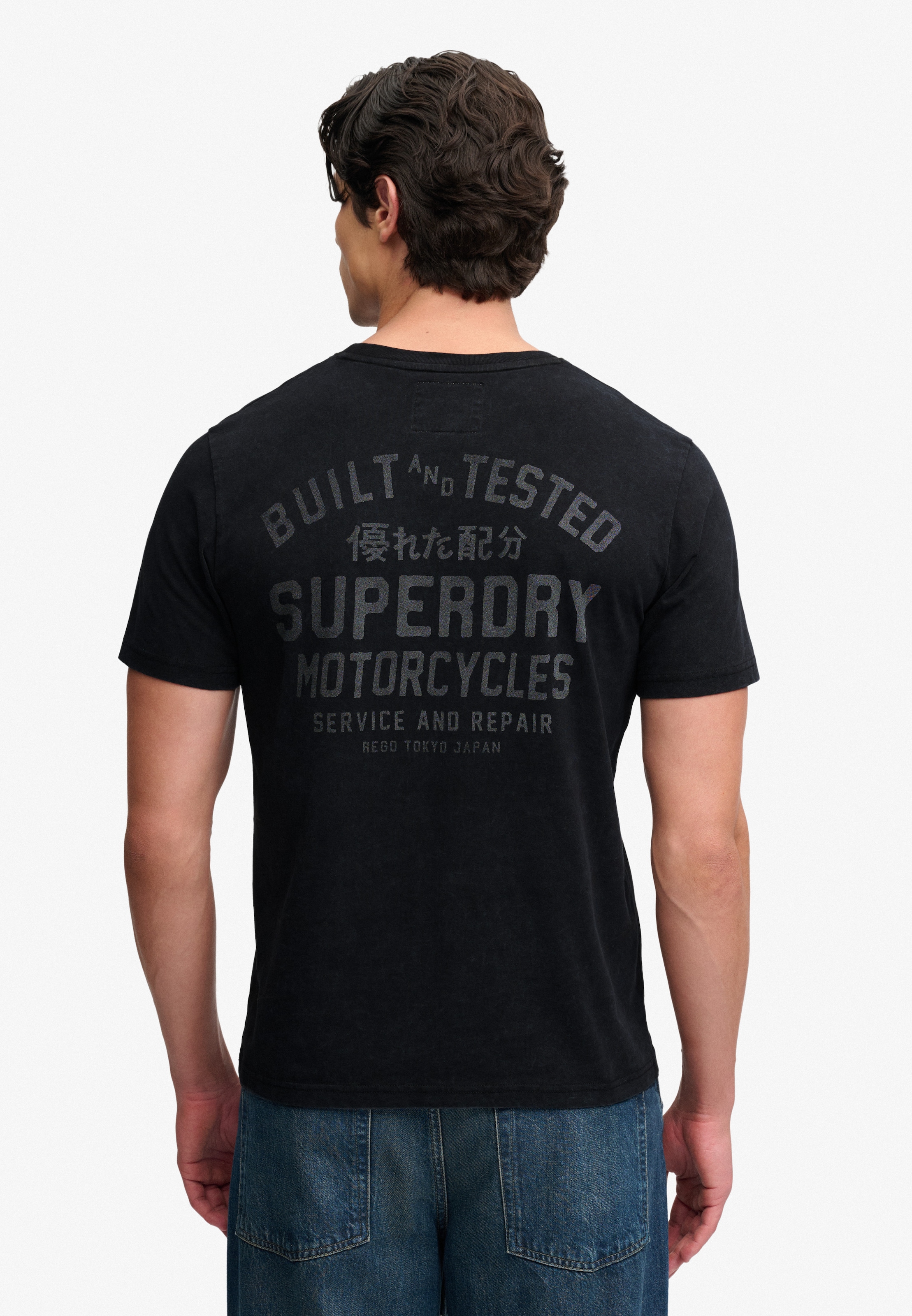 Superdry Shirt à col rond »VINTAGE BIKER TEE« coton, coupe décontractée