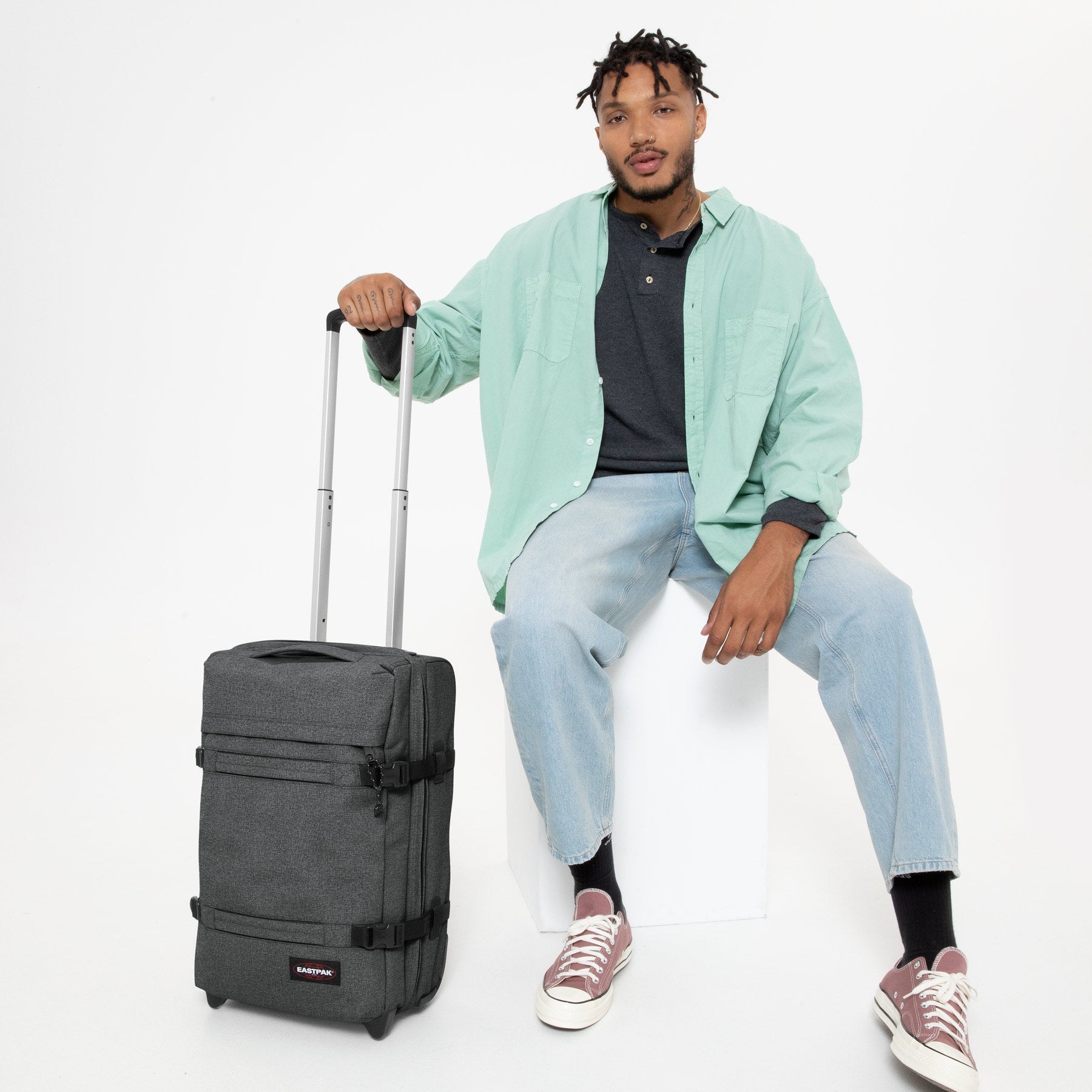 Eastpak Trolley à bagages souples »TRANSIT'R S« 42 litre 2 Rollen Handgepäck-Koffer Reisegepäck Reisekoffer mit TSA Schloss Reisetasche