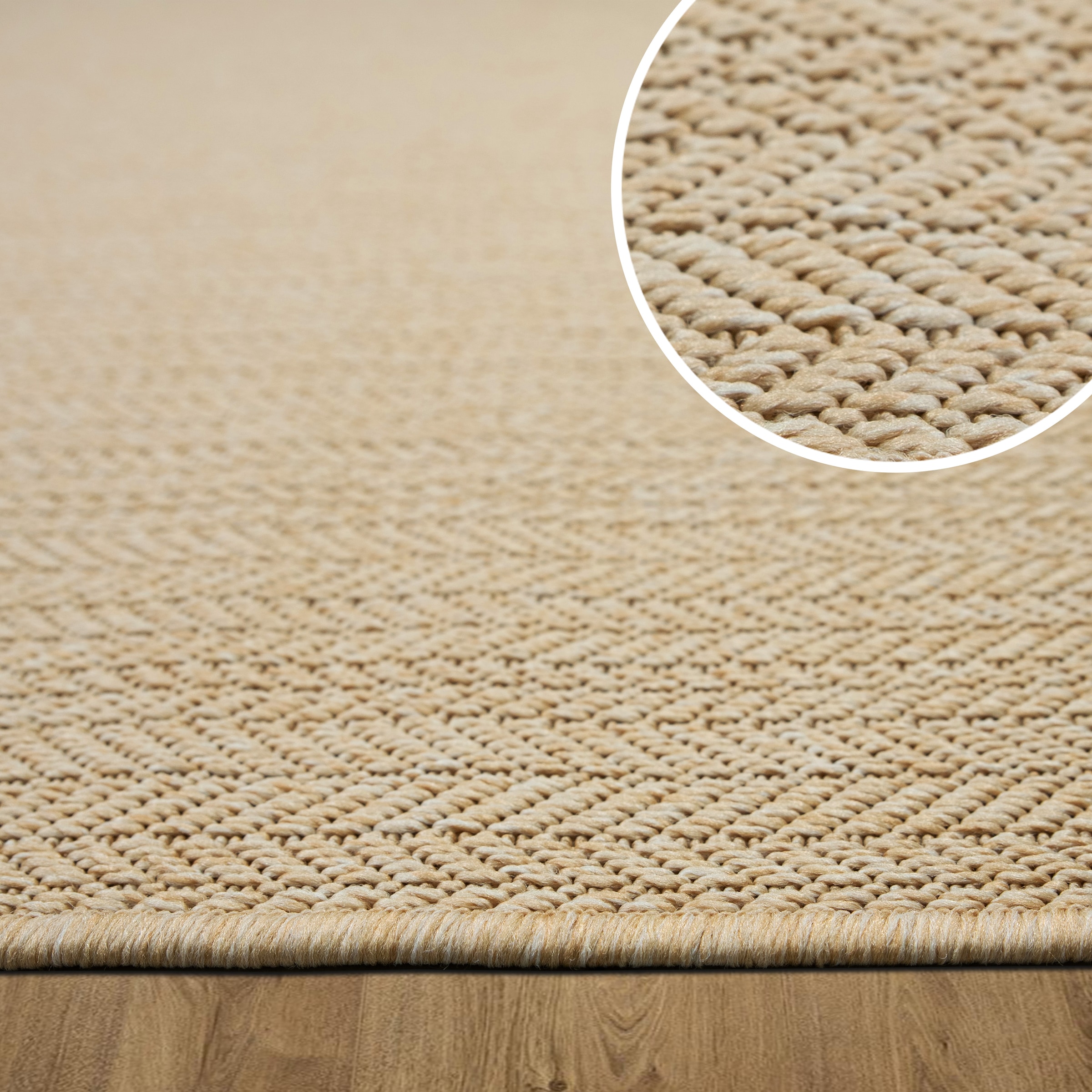 GOODproduct Tapis »Aliv, Fischgräten-Design auch für Balkon und Terrasse« Rectangulaire 3 mm Höhe In- und Outdoor geeignet, Wetterfest & UV-beständig