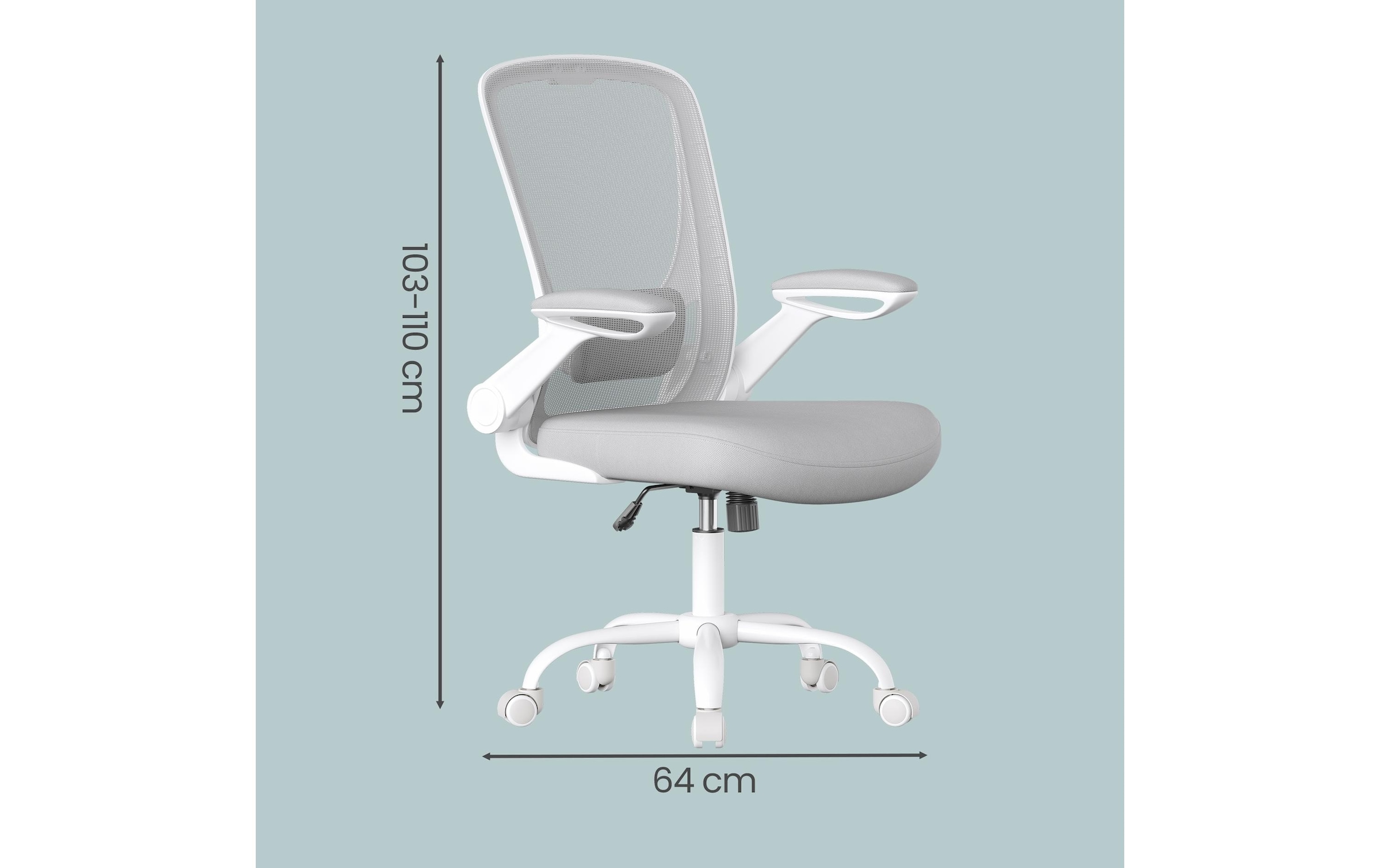 SONGMICS Chaise de bureau »Mesh Wippfunktion klappbare Armlehnen« ()