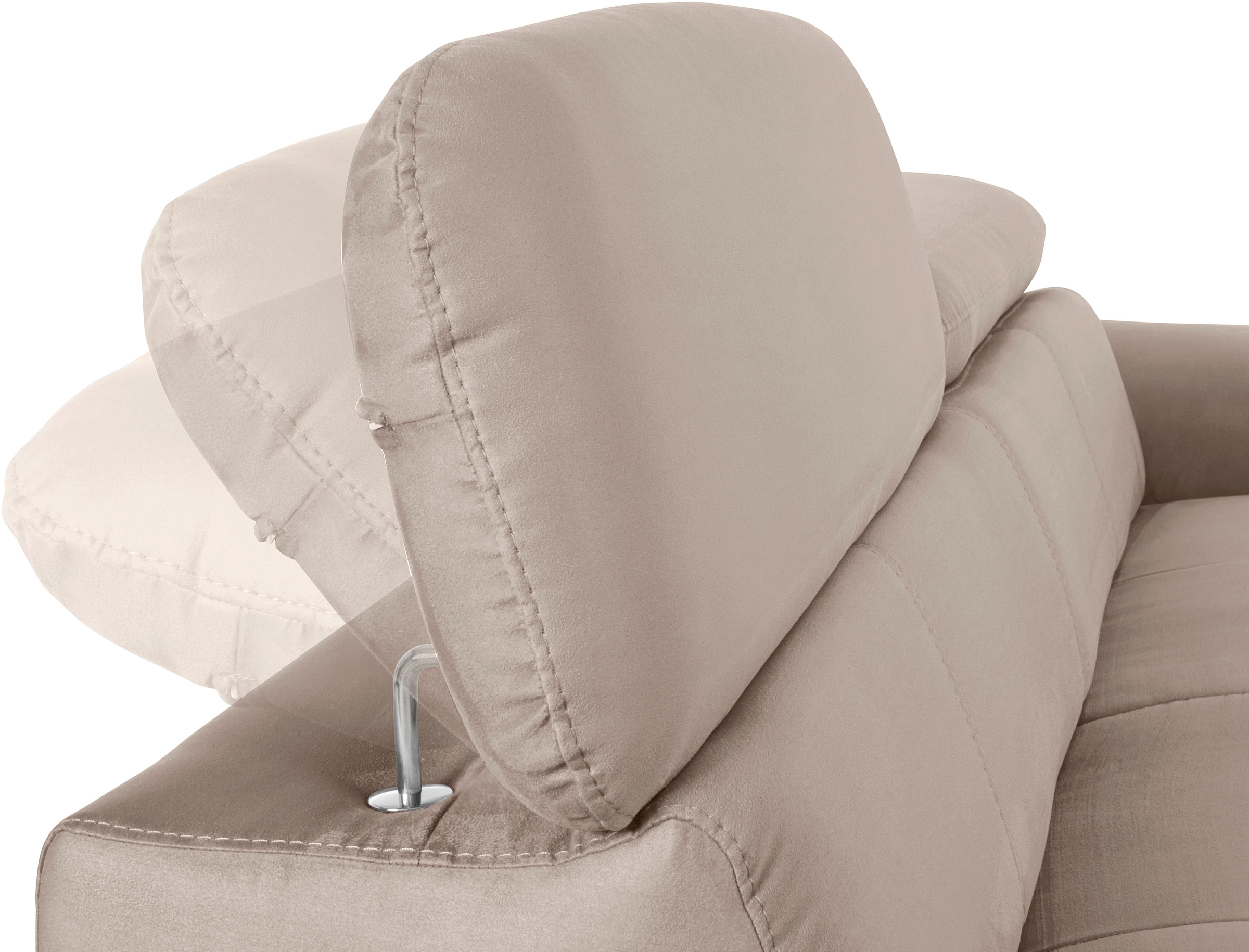 COTTA 2-places »Chef« Big-Sofa mit Kopfteilverstellung, edle Metallkufen