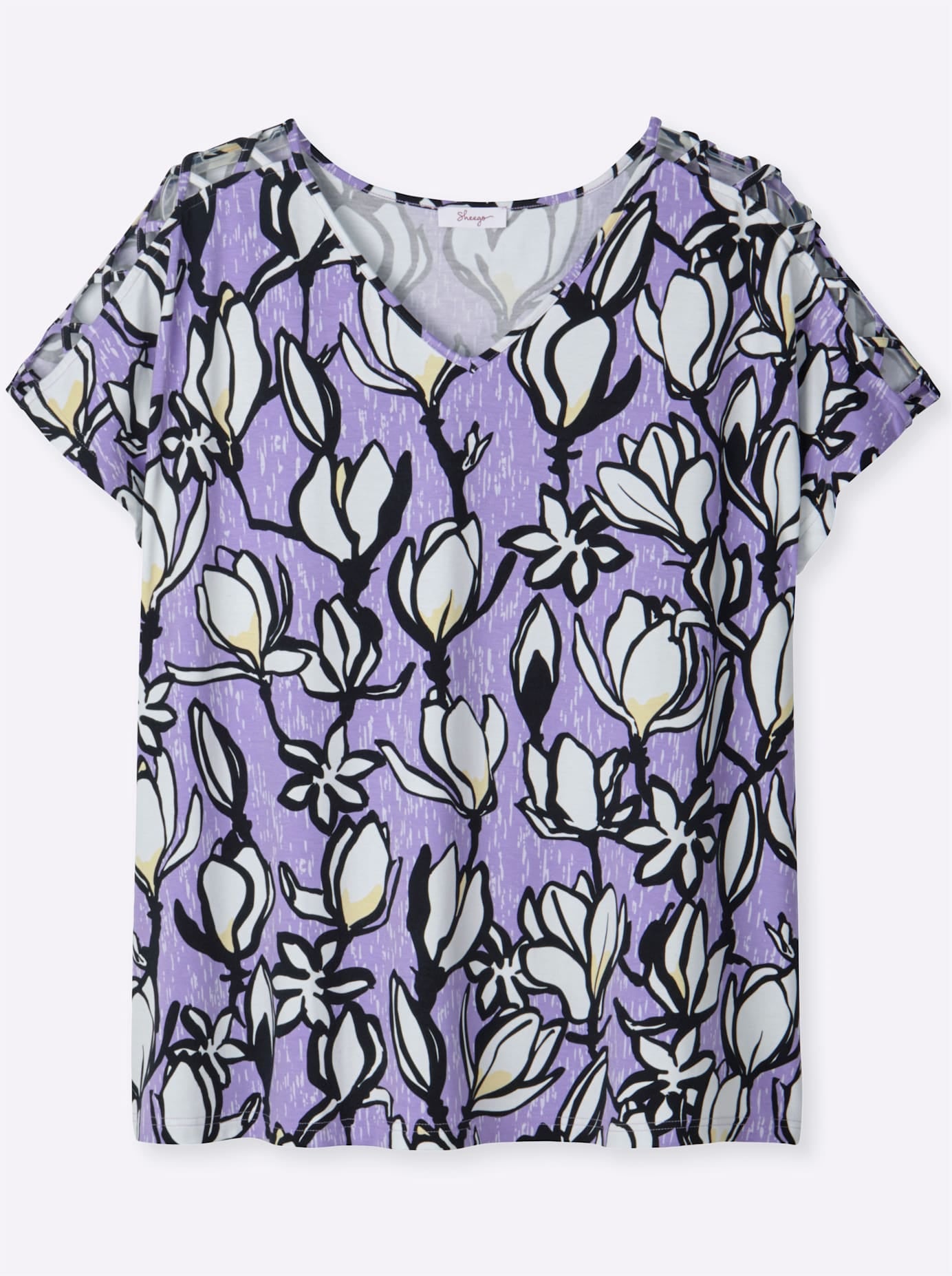 Sheego T-shirt en V »Kurzarm-Shirt« 1