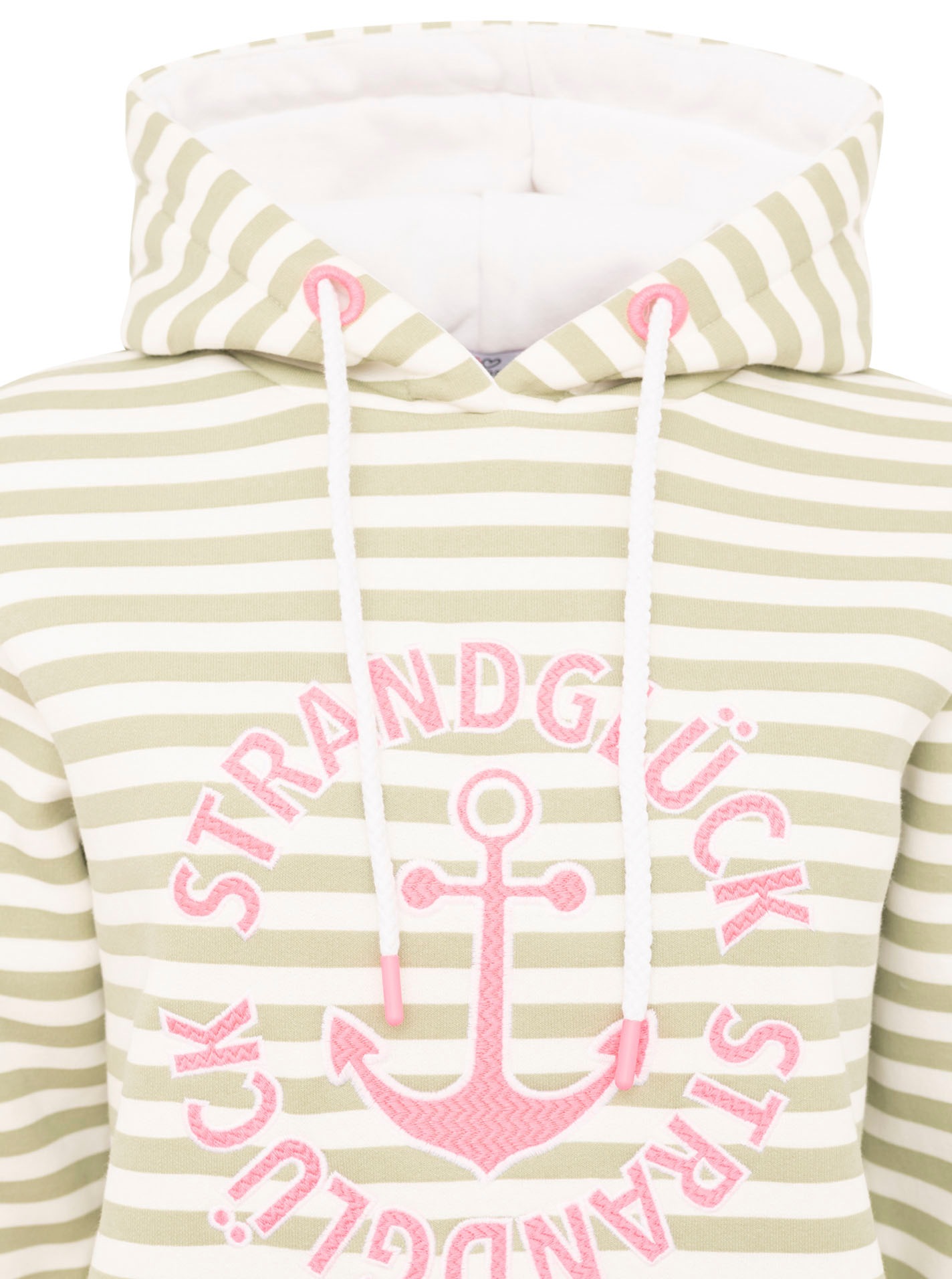Zwillingsherz Kapuzensweatshirt »"Streifen Strandglück"«, gestreift, Stickererei vorne, Kordelzug; Tasche
