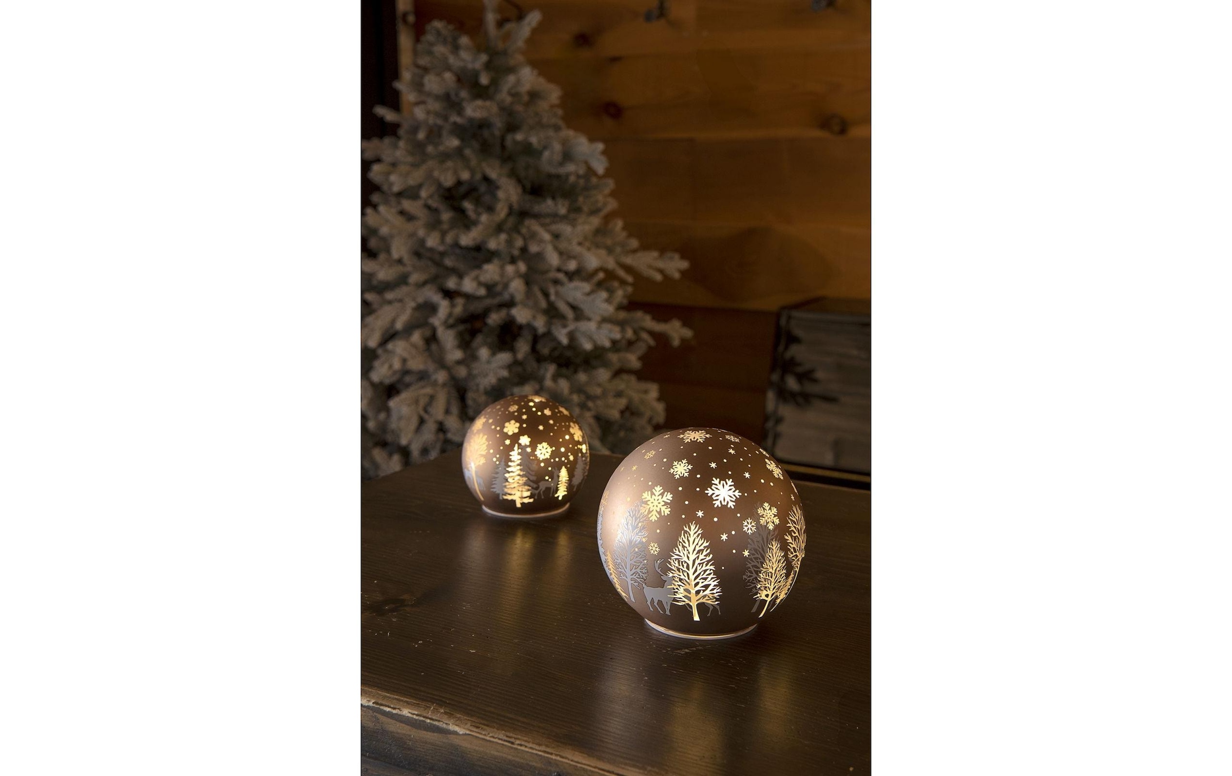 STT LED Dekofigur »Glass Ball Set 2 Stk.« 2 Stk. Warmweiss