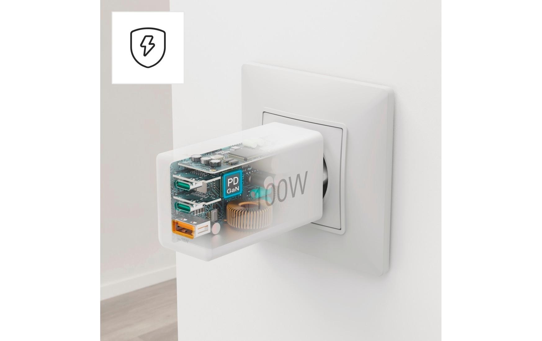 Hama Chargeur USB »Gan charger 1x USB-A 2x USB-C 100 W«