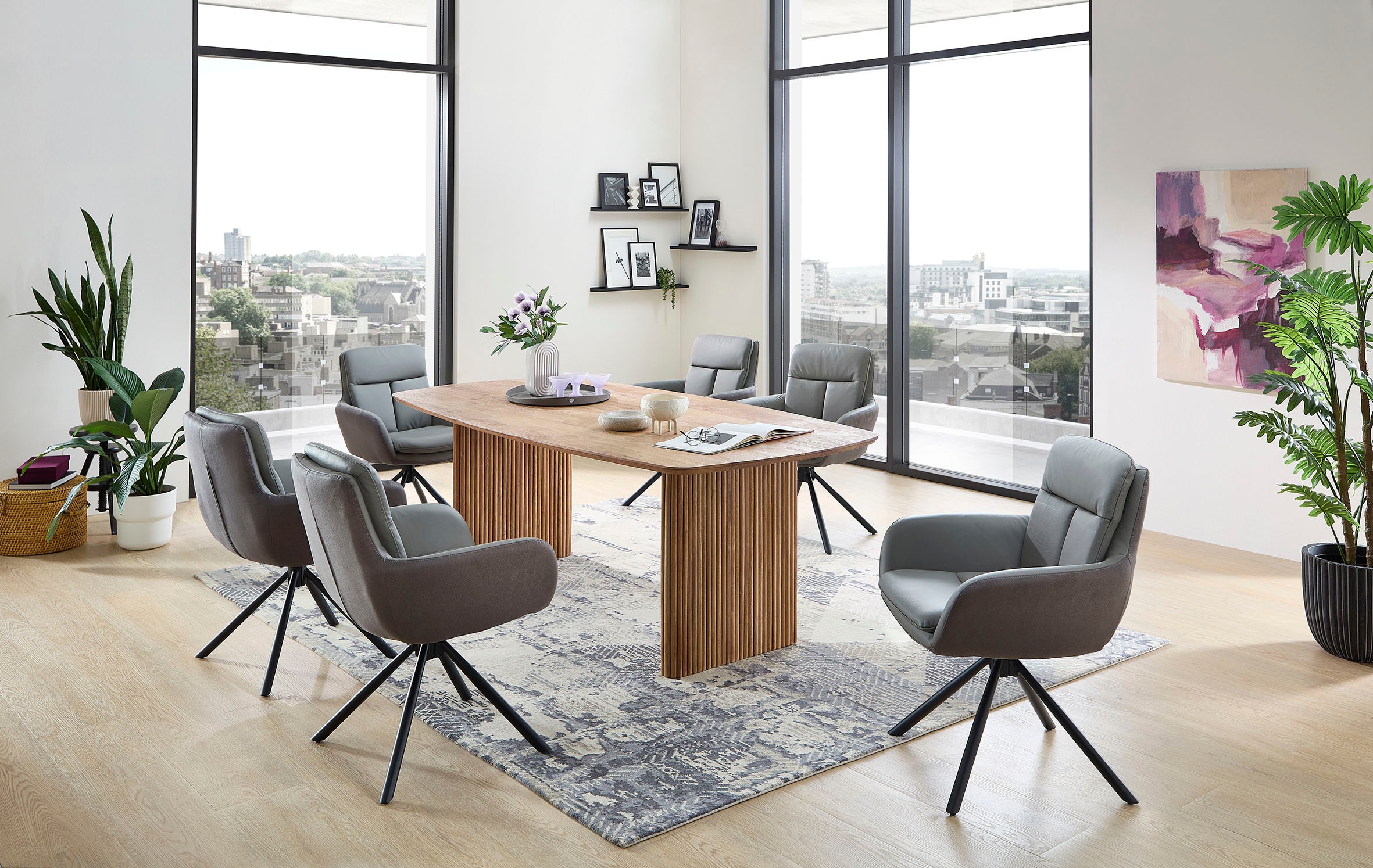 Stolkom Chaise avec accoudoirs (Ensemble) 6 cuisLargeur 63 cm, pivotant à 360° avec retour automatique