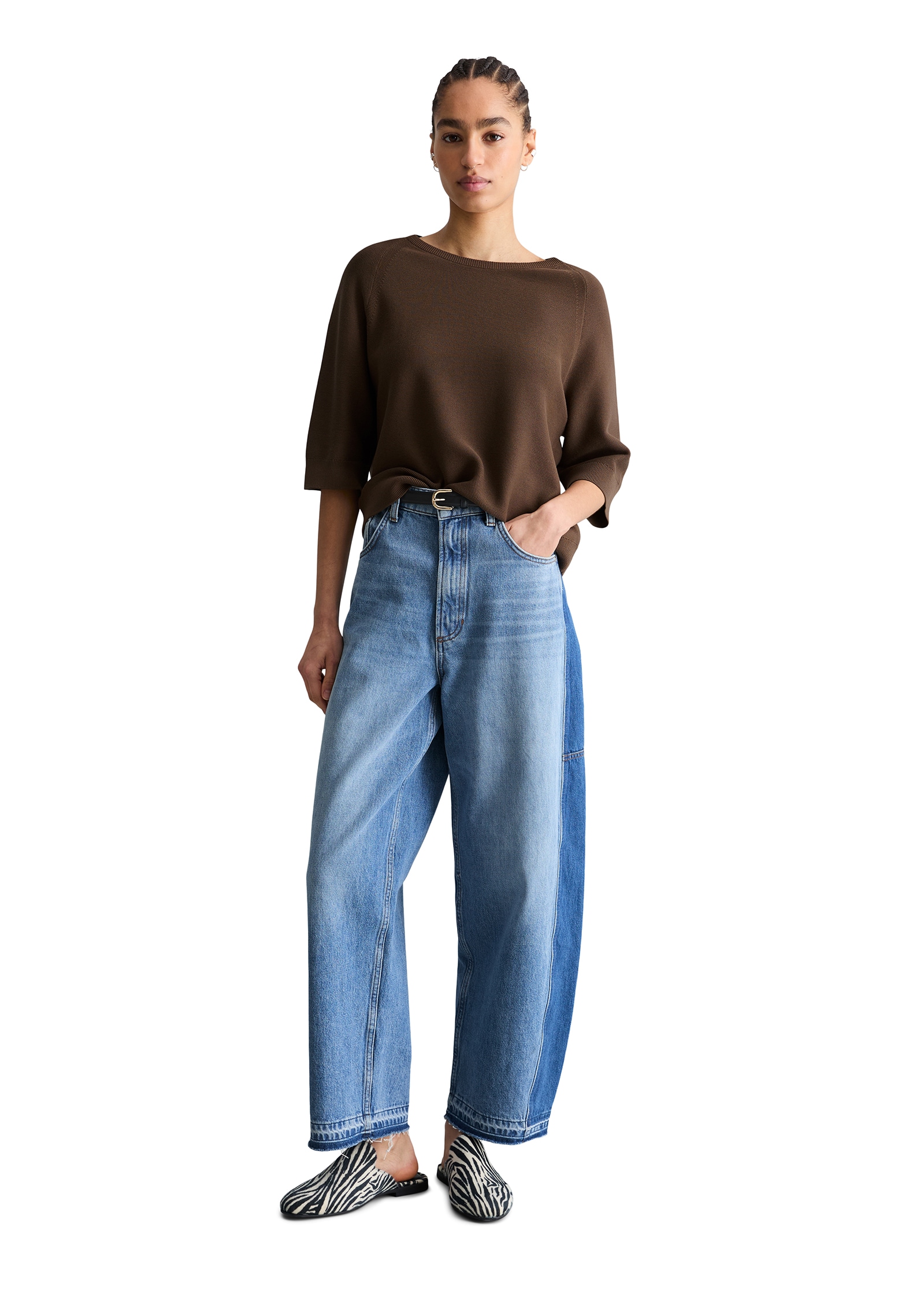 Marc O'Polo DENIM Pull à col rond 3/4 Arm, locker geschnitten