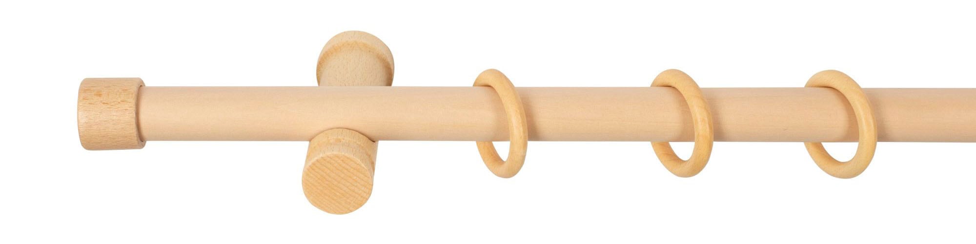 SN DECO GROUP Gardinenstange »Cafiro« 1 läufig-läufig Fixmass 28 mm, Holz, verschiedene Längen und Farben, Komplettset