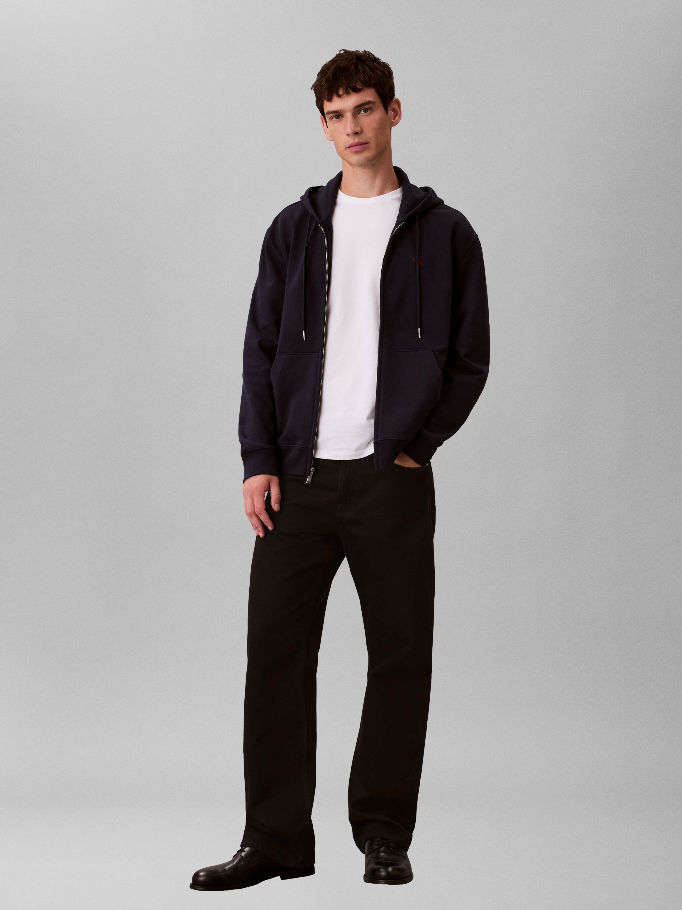 Calvin Klein Jeans Sweat à capuche »LS EU 350TERRY MONOGRAM FZ HOODI«, Mit Rundhalsausschnitt, regular fit
