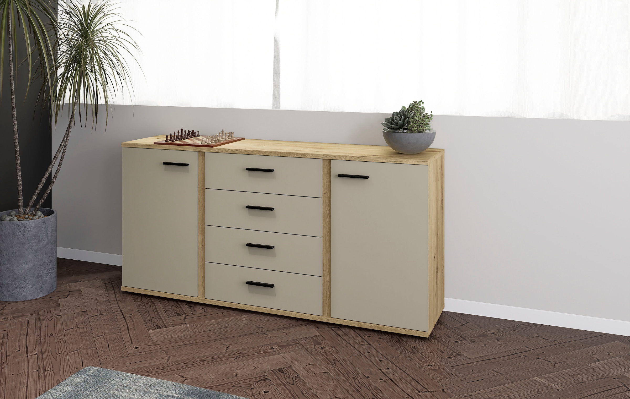 HBZ Sideboard »Kanada, BxHxT 170x84x40 cm« 1 cuis tlg. Breite 170cm, Unterflurauszug, Melaminbeschichtung