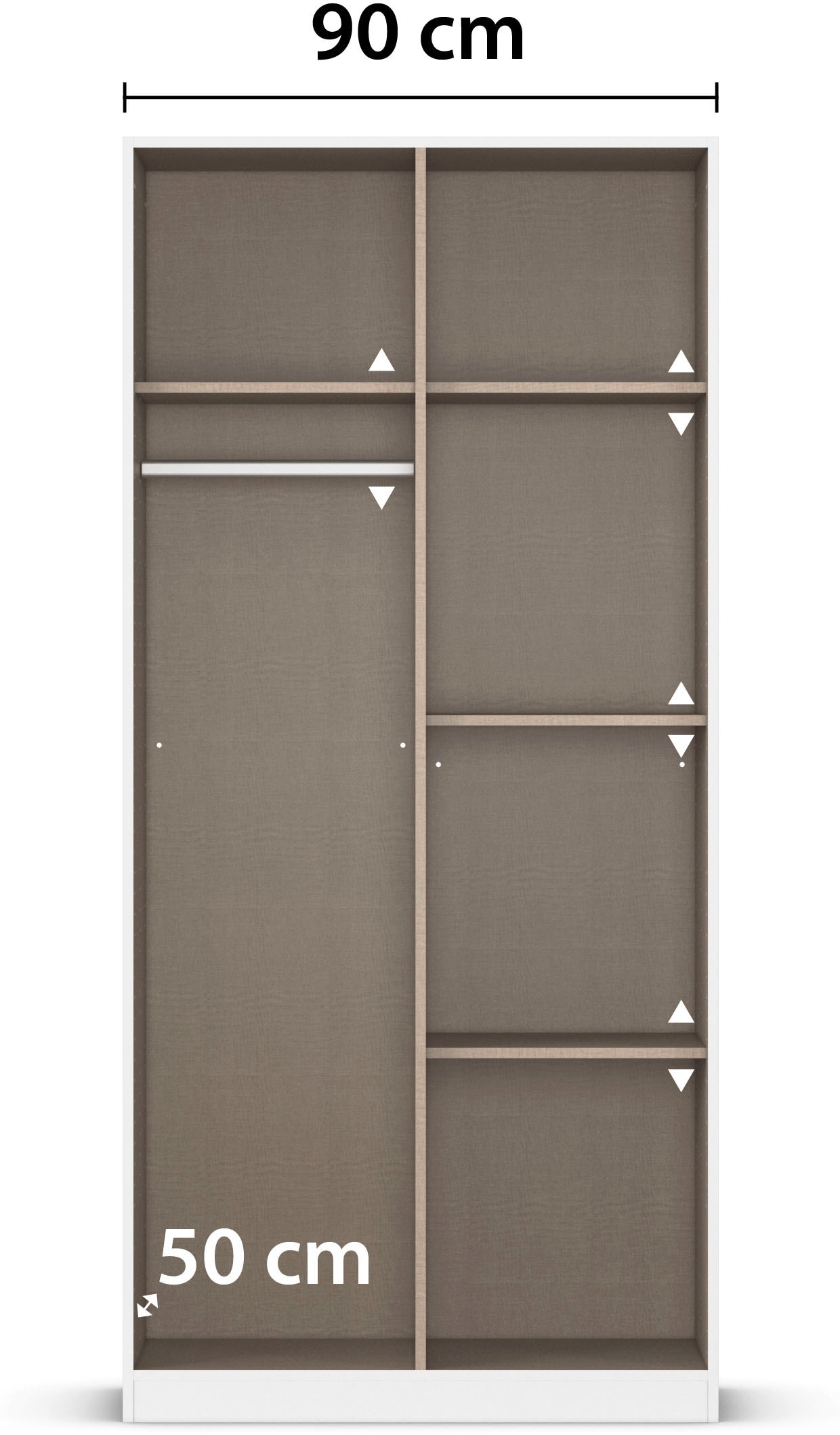 rauch Kleiderschrank »Schrank Garderobe Garderobenschrank Putzschrank Wäscheschrank BERGHEIM« Breite/Höhe/Tiefe: 91/197/54 cm,  viel Stauraum, abschliessbar mit gesamt 4 Schlüsseln, MADE IN GERMANY