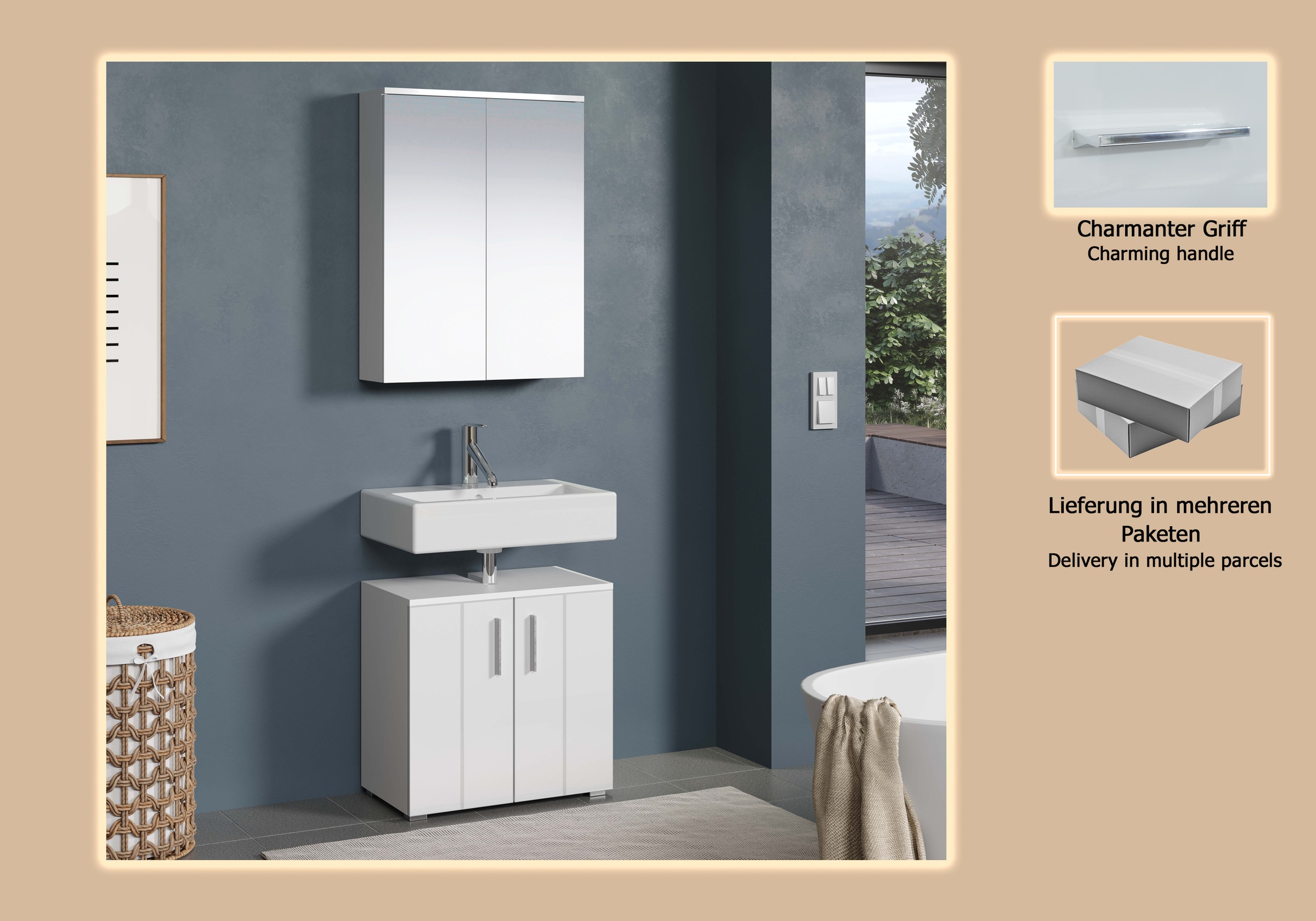 welltime Badmöbel-Set »Prag« Set, 2 Stk. tlg.
