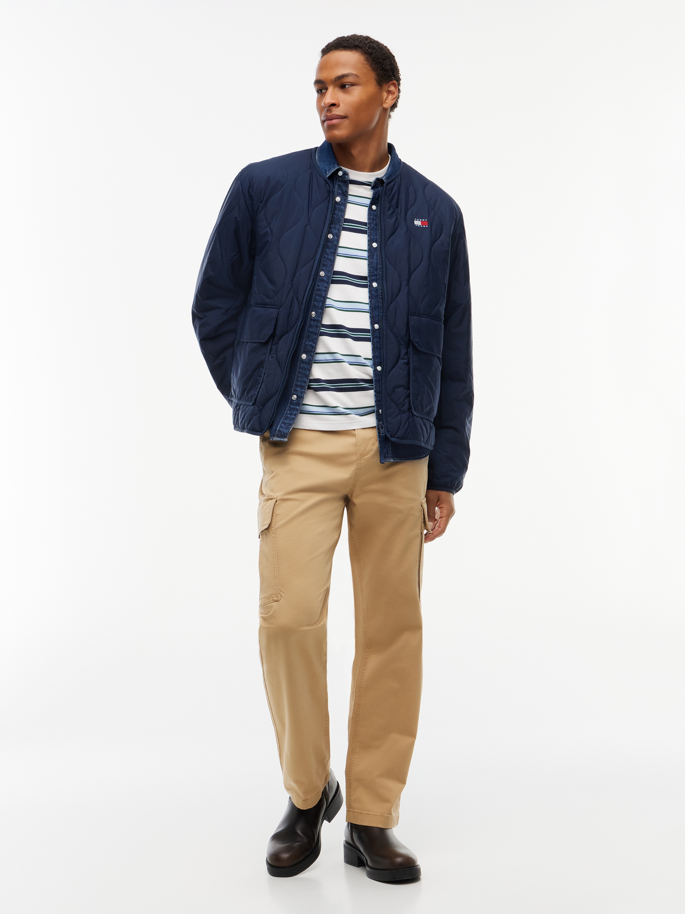 Tommy Jeans Veste matelassée »QUILTING CITY JACKET« sans capuche Coupe régulière avec poches à rabat