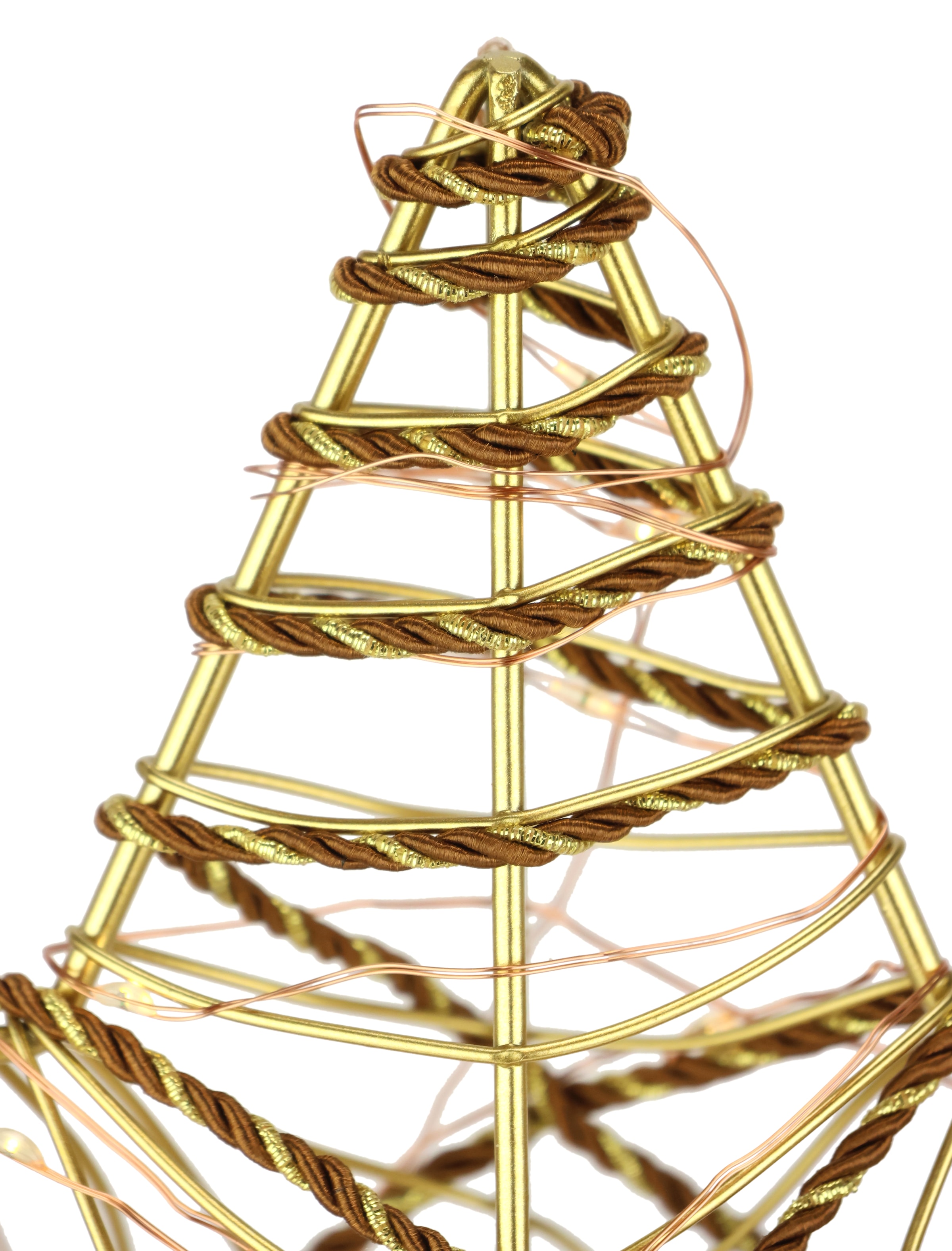 I.GE.A. LED-Dekofigur »LED-Dekoobjekt Stern« Metall Gold warmweiss Timer Batteriebetrieb Weihnachtsdeko Figur