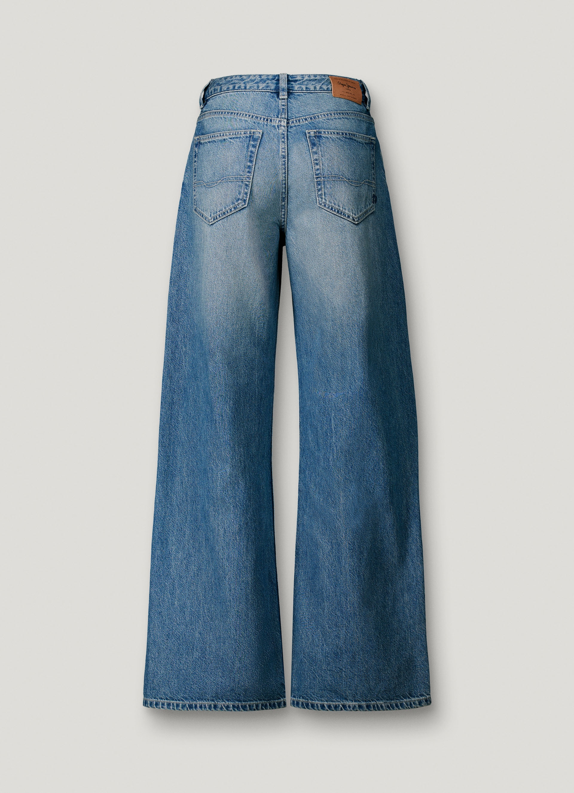 Pepe Jeans Jeans large »LINA MW WIDE LEG VERDE BLU« aus Baumwoll-Denim, mittlere Leibhöhe