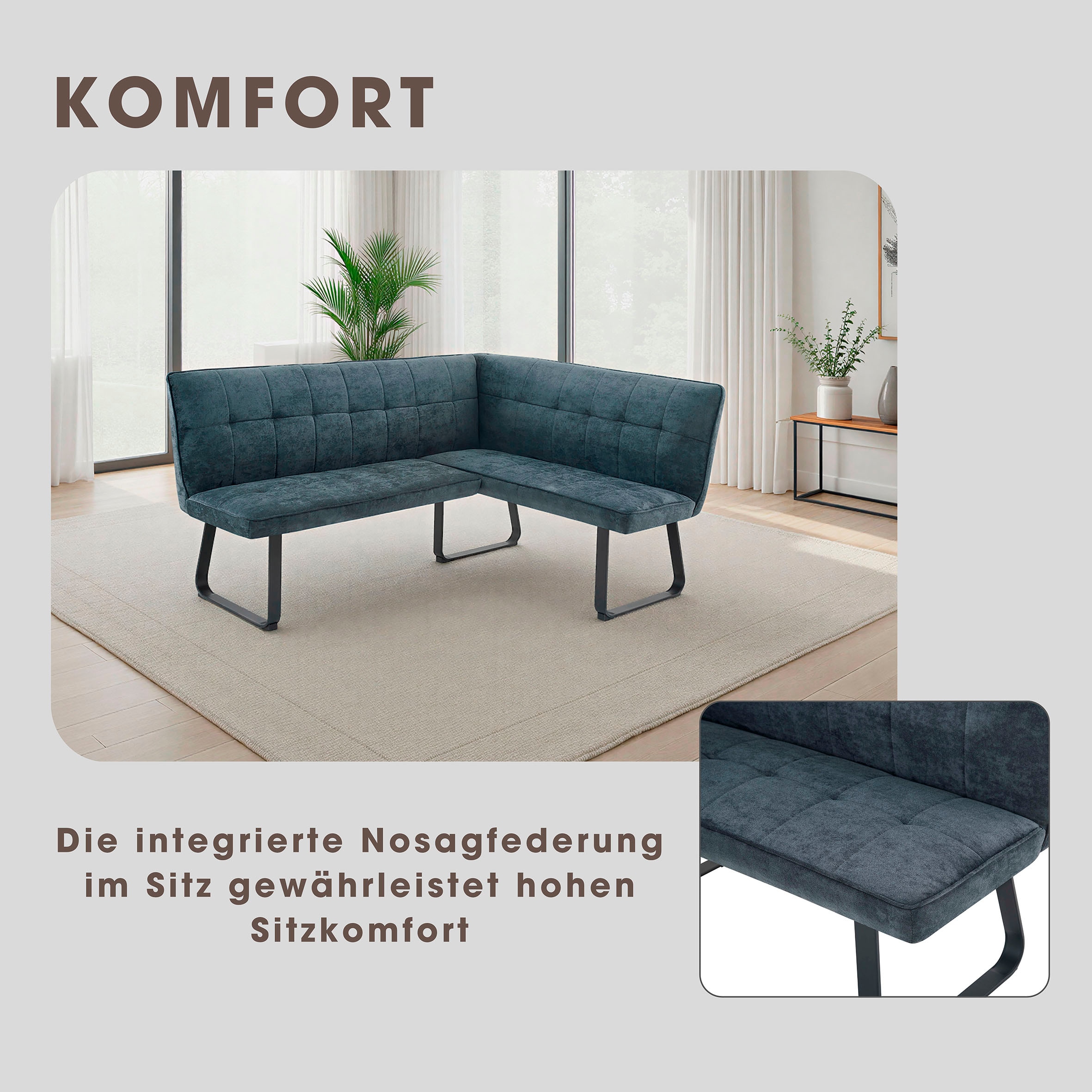 byLIVING Banc d'angle »Talea Küchenbank« 1 cuis tlg. amorti Nosaq confortable et revêtement en tissu agréable avec choix de couleurs