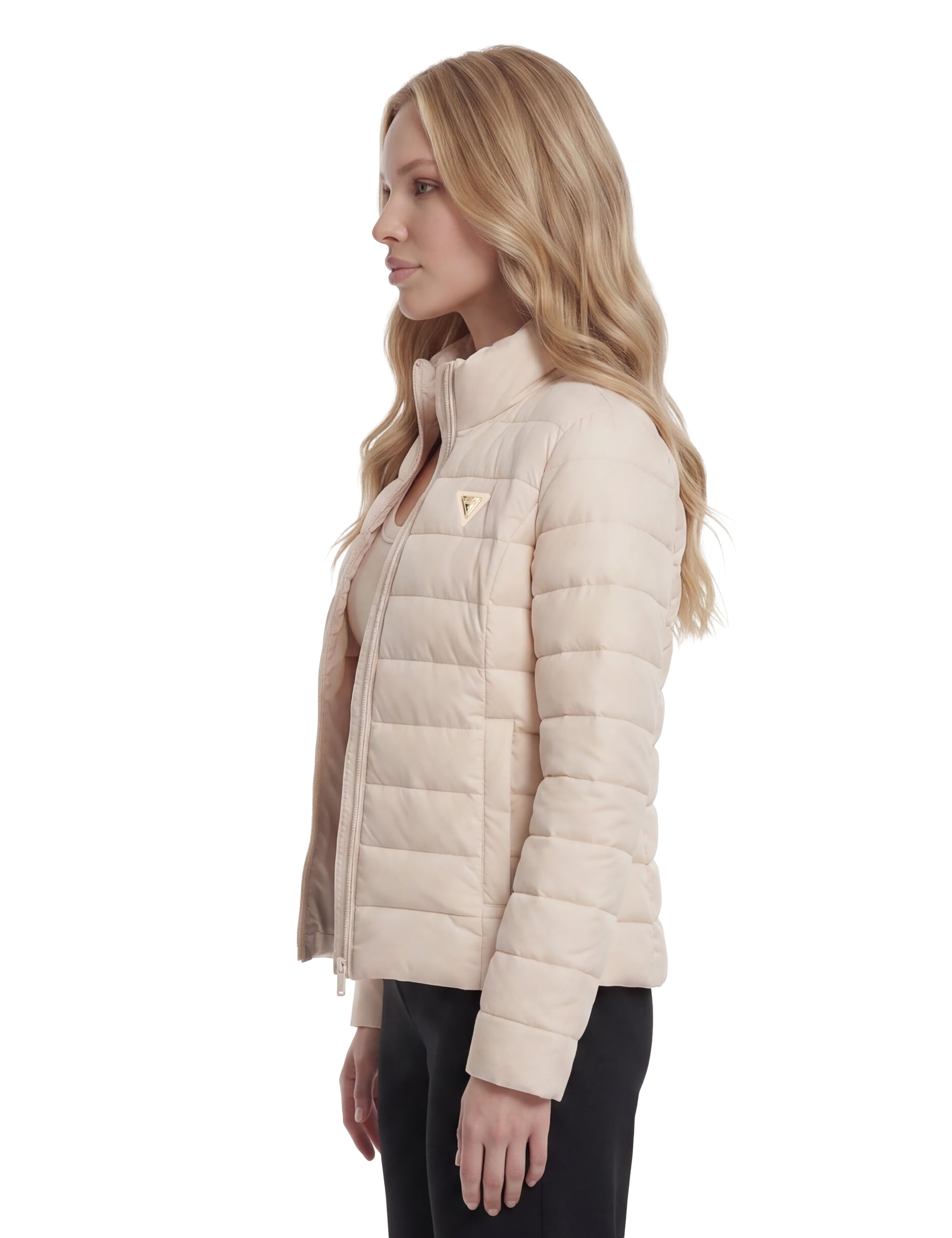 Guess Veste matelassée »SOLID HEAVY DIANN PUFFER JACKE« avec capuche mit Stehkragen, gefüttert