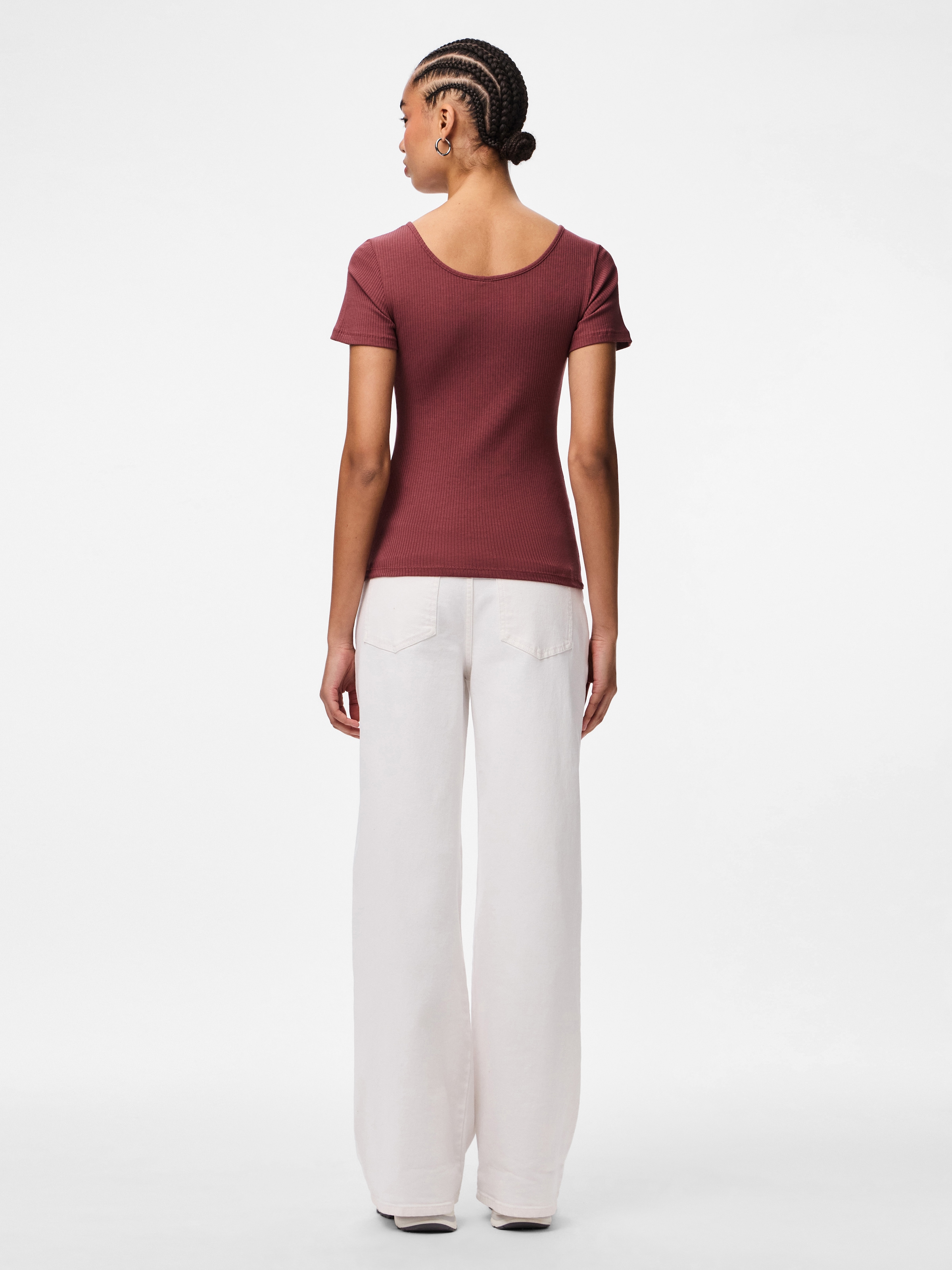 pieces T-shirt à manches courtes »PCKITTE SS TOP NOOS BC« Baumwollmischung, slim fit