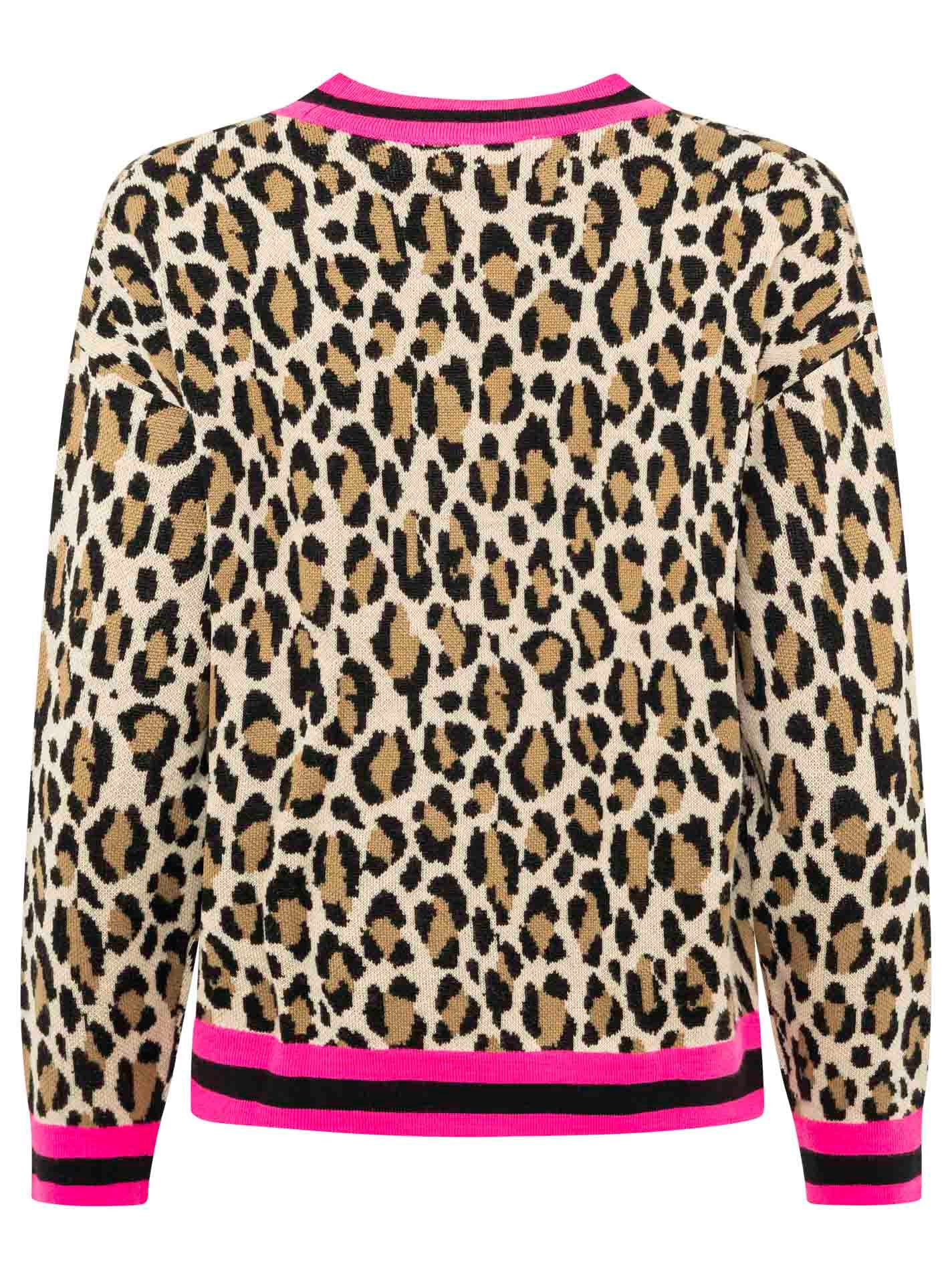 Zwillingsherz Veste en tricot »"Leo Streifen"« mit Knöpfen, Leomuster und Streifenbündchen