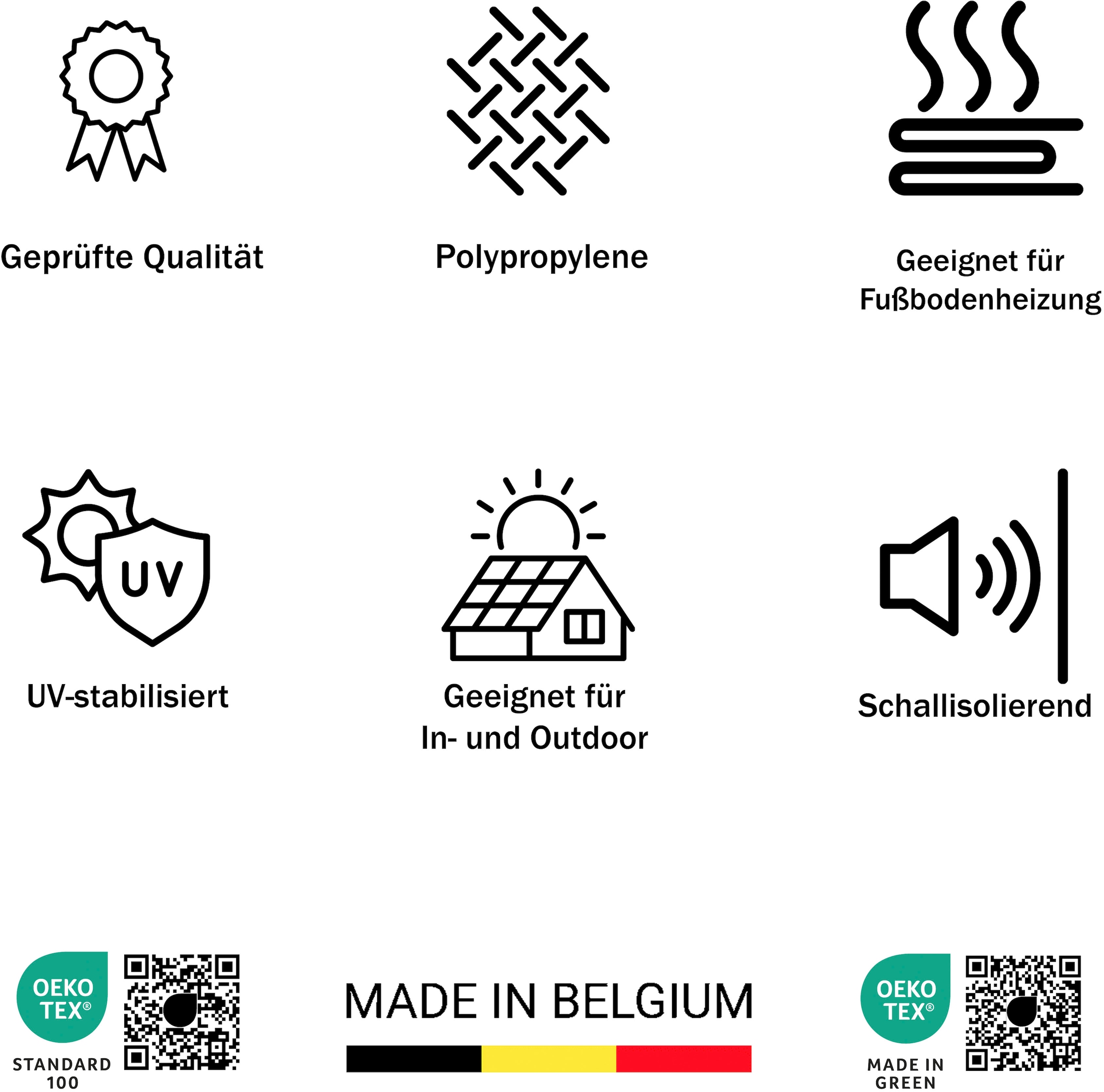 GOODproduct Teppich »Matts Wende-Teppich in Strick-Optik auch für Balkon und Terrasse« rechteckig 5 mm Höhe In- und Outdoor geeignet, Wetterfest & UV-beständig,