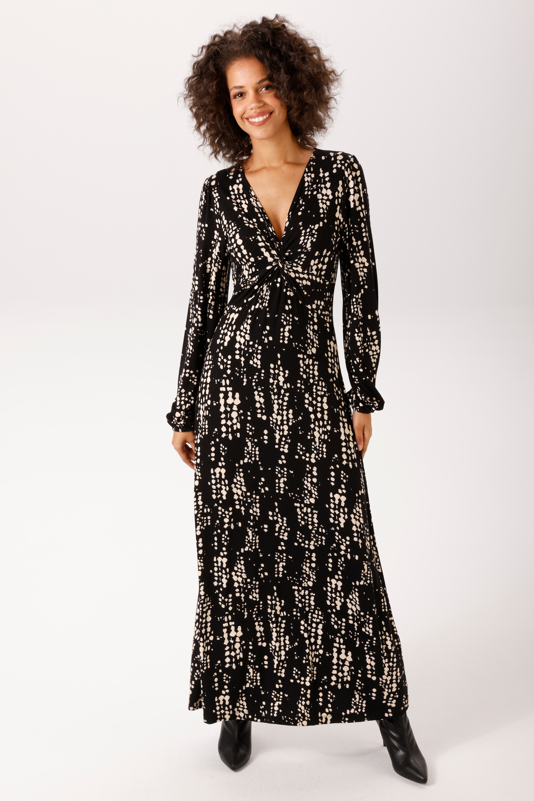 Aniston CASUAL Maxi robe avec nœud raffiné au décolleté - NOUVELLE COLLECTION