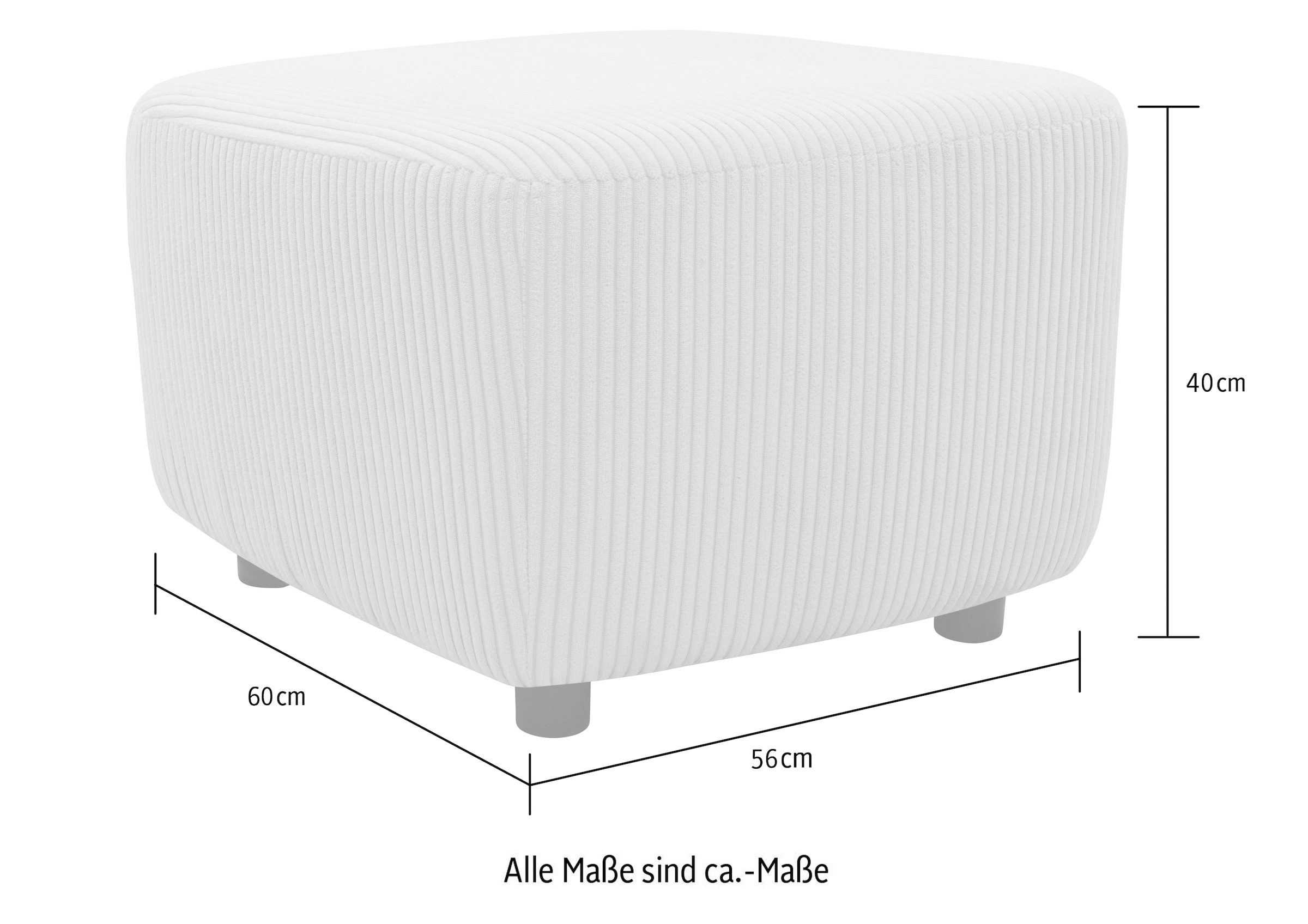 INOSIGN Polsterhocker »HETTY,  passender Hocker zum Drehsessel HETTY,  56 x 60 x 40 cm,« 1 Stk. tlg. mit schrägem Sitz