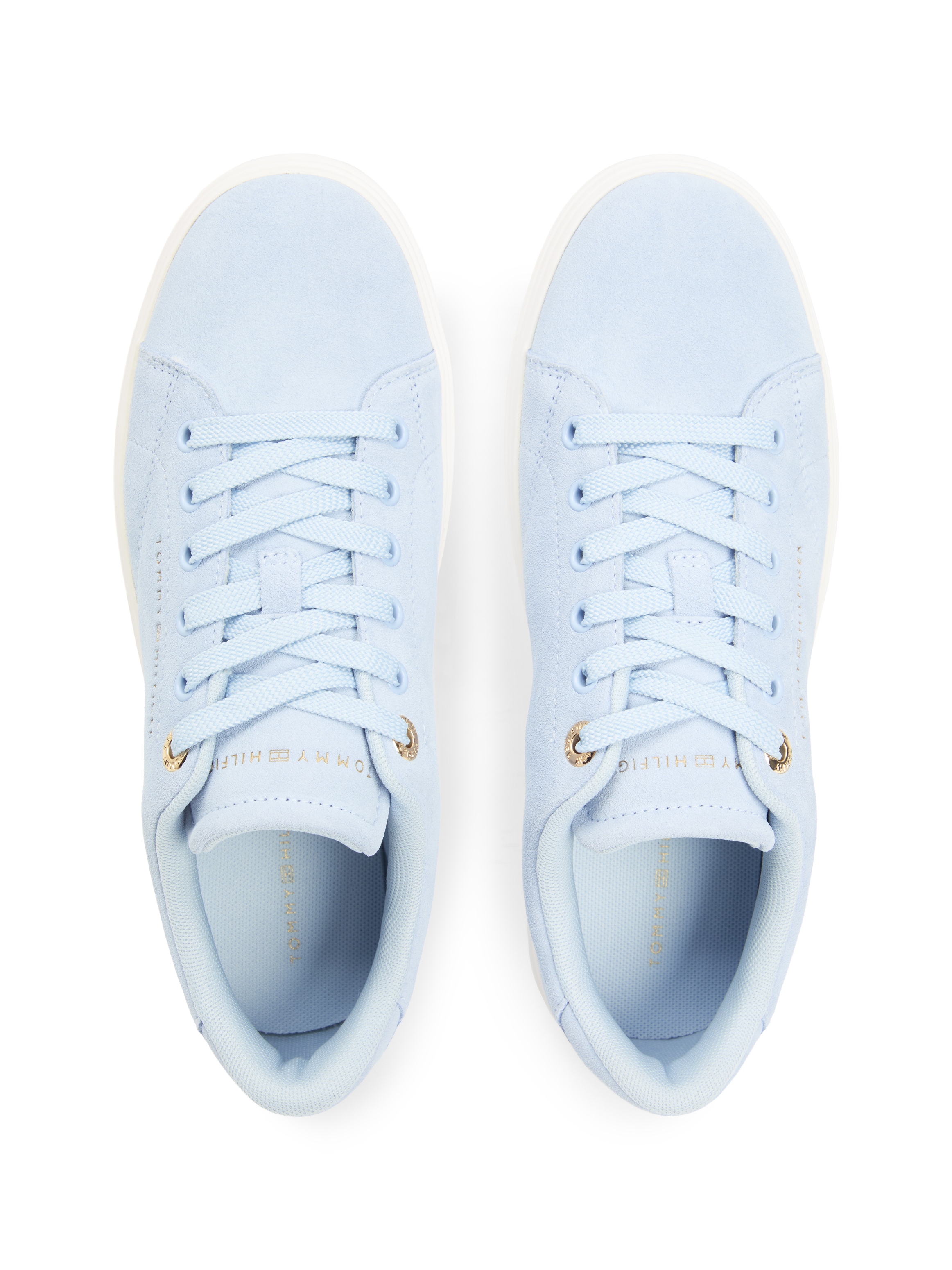 Tommy Hilfiger Plateausneaker »TH FEMININE CUPSOLE SUEDE«  Freizeitschuh, Halbschuh, Schnürer mit Logoschriftzügen