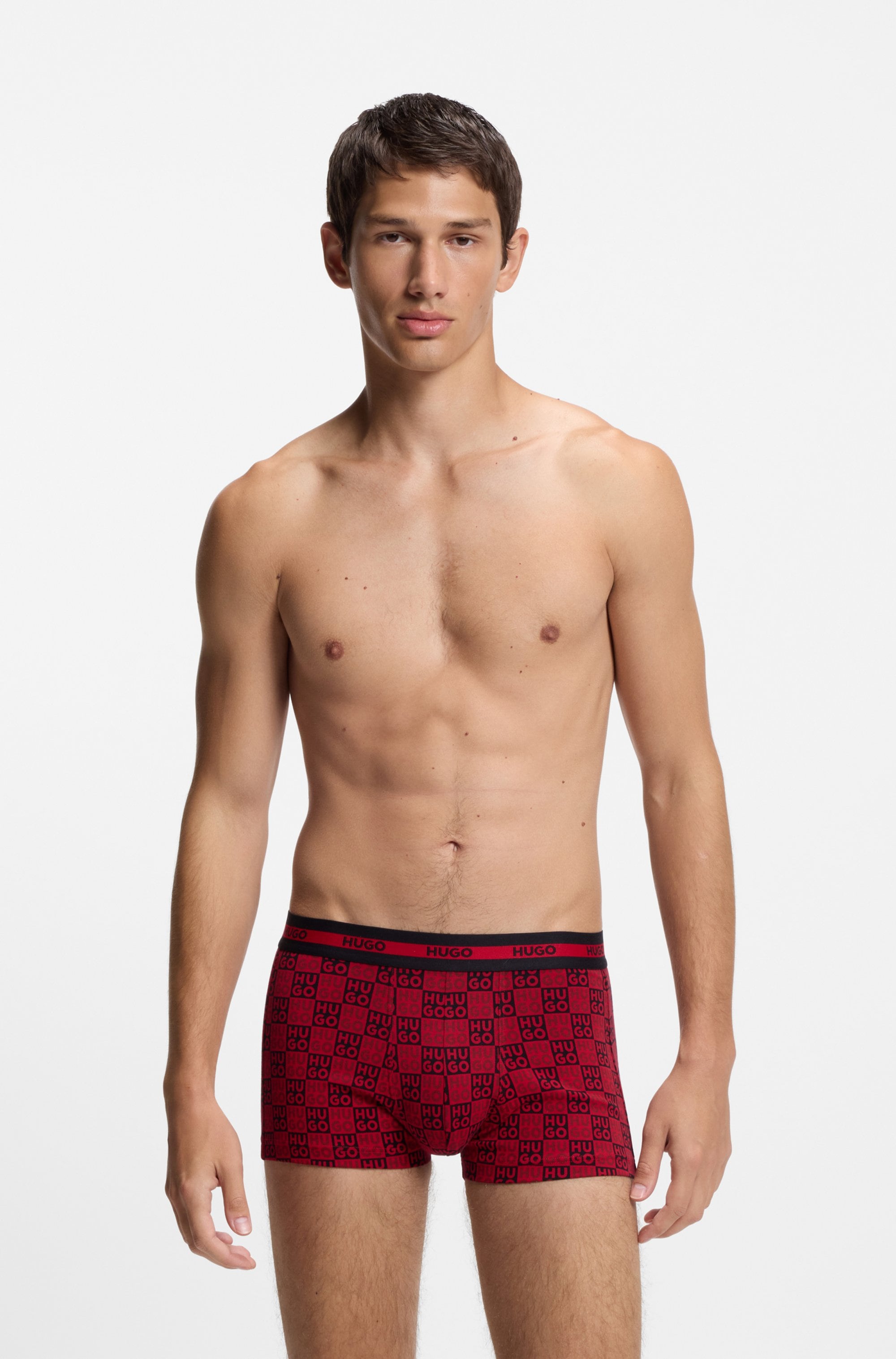 HUGO Underwear Tronc Packung, 3 cuis aus Stretch-Baumwolle mit Logo am Bund, körpernah,