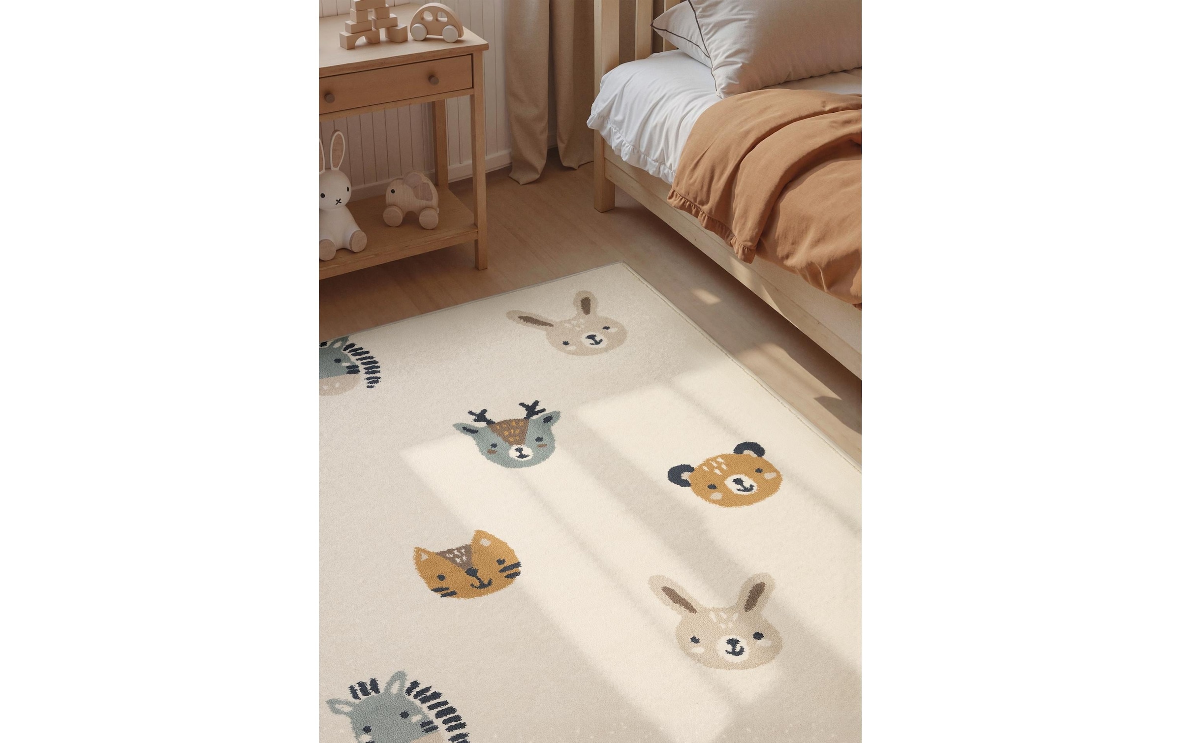 HANSE Home Tapis pour enfants »Tiny Zoo« Rectangulaire 10 mm Höhe Pflegeleicht, Weich, Kinderzimmer, Spielteppich, Spielunterlage