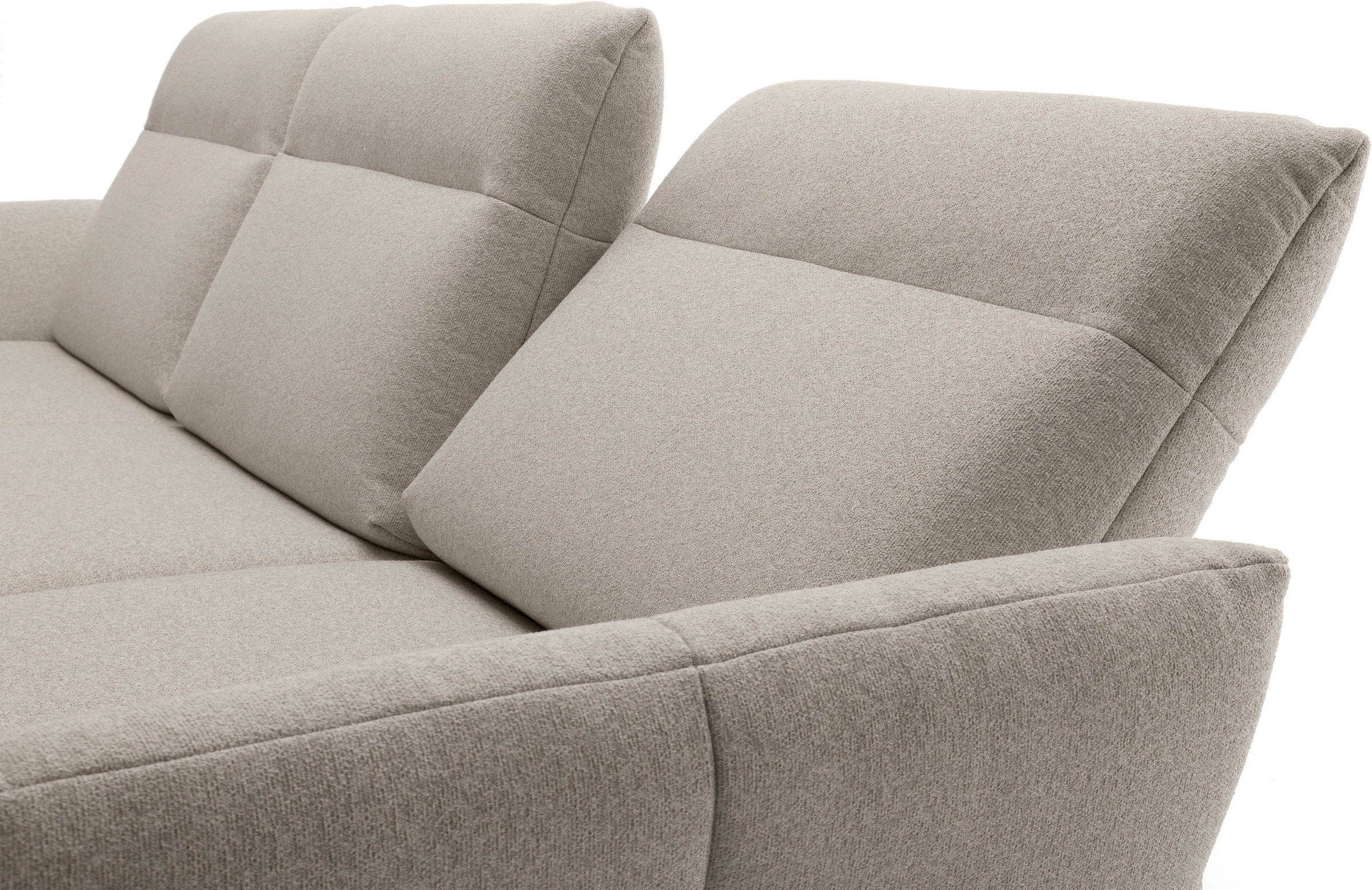 Creation BY ROLF BENZ Canapé d'angle »CR.460 Design-Sofa der Extraklasse, verstellbare Rückenlehne, L-Form« socle en noyer, pieds d'angle en gris ombre, largeur 318 cm