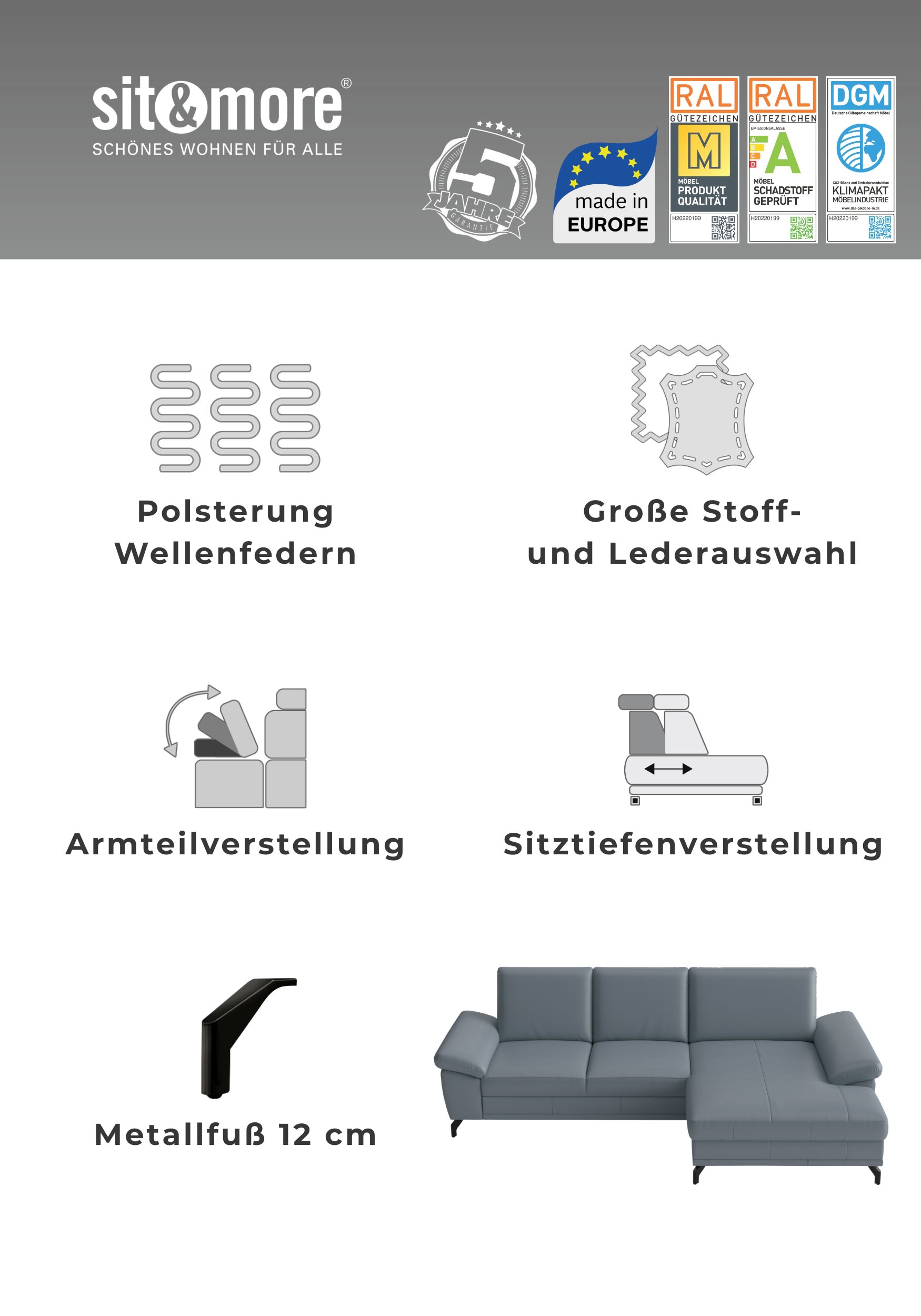 sit&more Tabouret rembourré »Chelsea« mit praktischen Stauraum