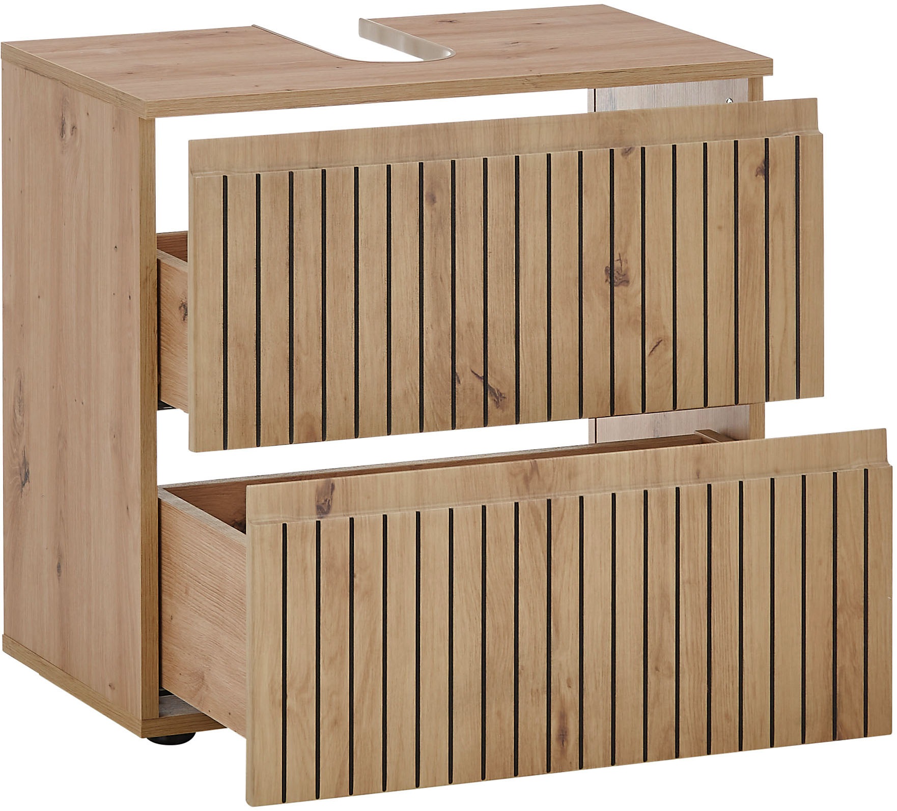 BASIC by Balculina Waschbeckenunterschrank »Austin« 1 Stk. tlg. Breite 60 cm, 2 Schubkästen mit Unterflurauszug