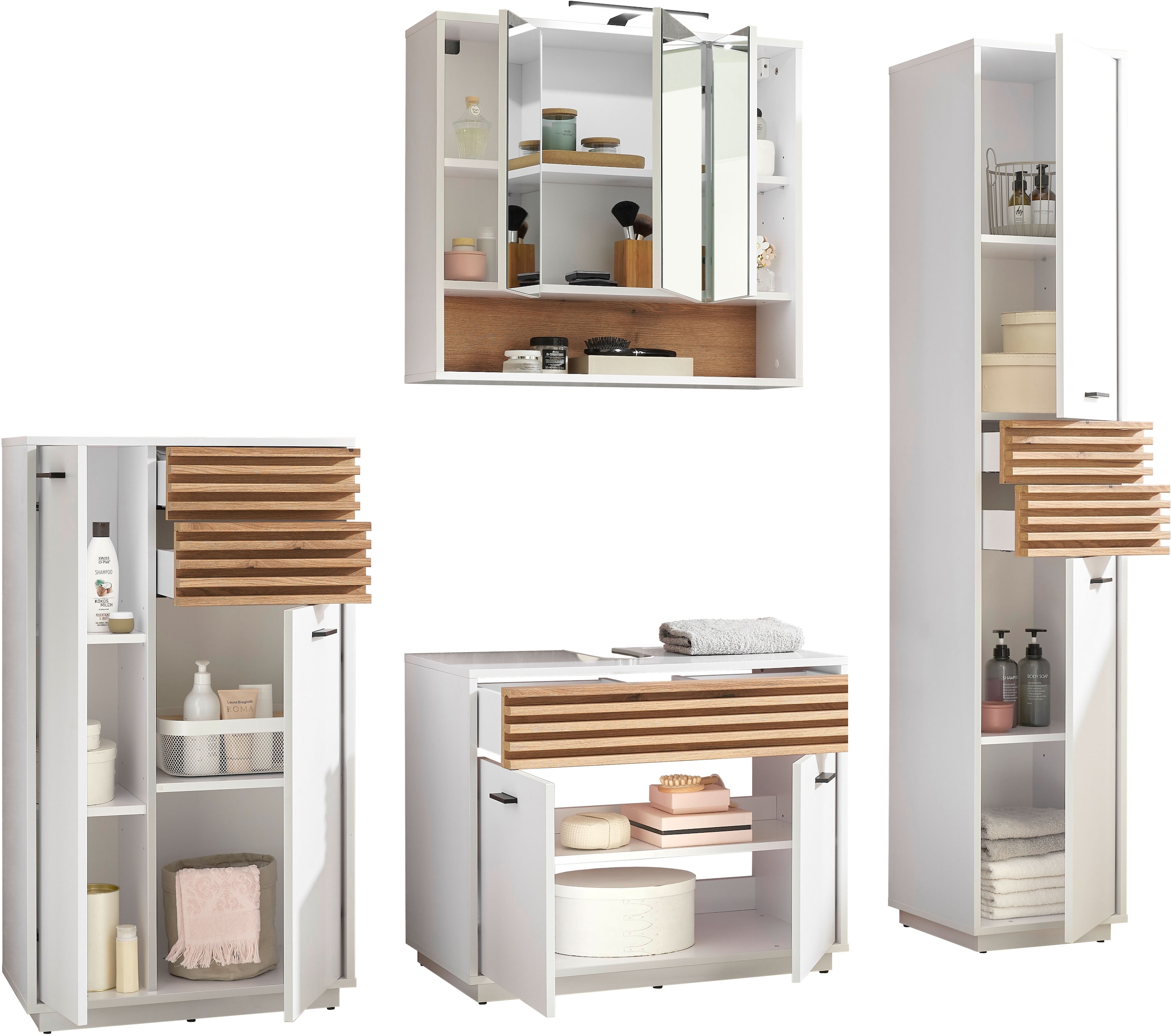 BASIC by Balculina Hochschrank »Liguria B/H/T 38x191x35 cm« 1 Stk. tlg. Breite 38cm, Unterflurauszug, FSC-Mix 70%