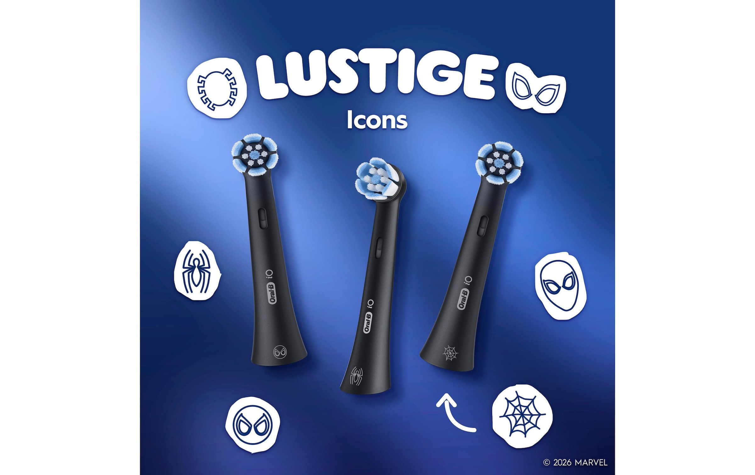 Oral-B Aufsteckbürsten »iO Kids 6+ Marvel Spiderman« Sanft zu wackeligen Zähnen & Zahnfleisch, ab 6 Jahren