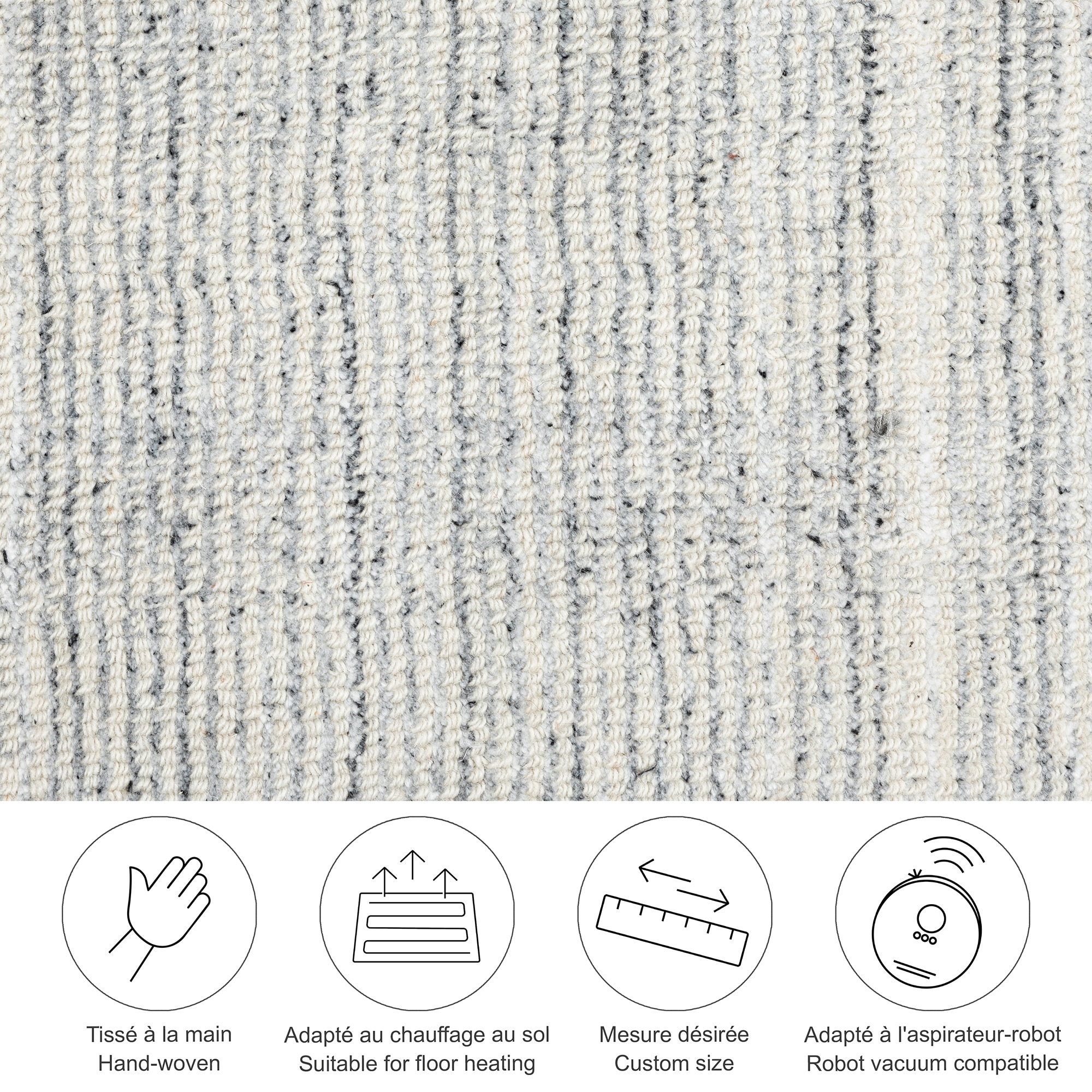 THEKO Tapis »Boston UNI« Rectangulaire 13 mm Höhe tapis tissé main, chiné, qualité douce, 60% viscose, tissé main