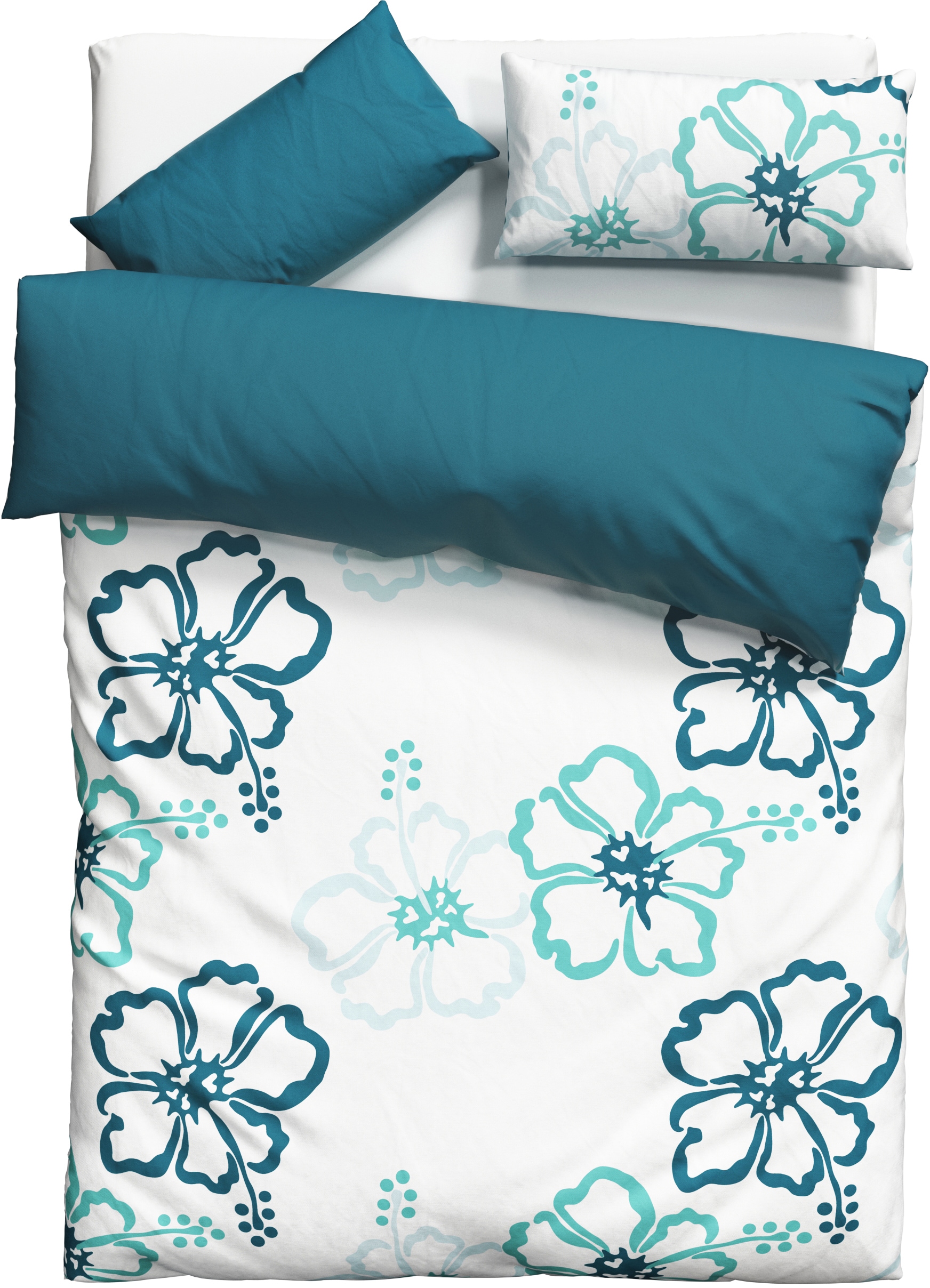 GOODproduct Wendebettwäsche »Litschi« 2 tlg. ab Grösse 135x200 cm, mit Blumen, in 2 Qualitäten erhältlich, Hawaii