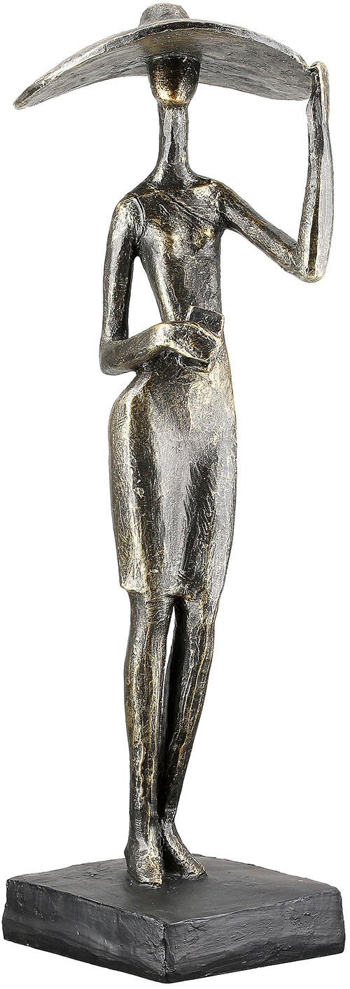Casablanca by Gilde Dekofigur »Skulptur Frau Lady mit Hut bronzefarben H. 33 cm«