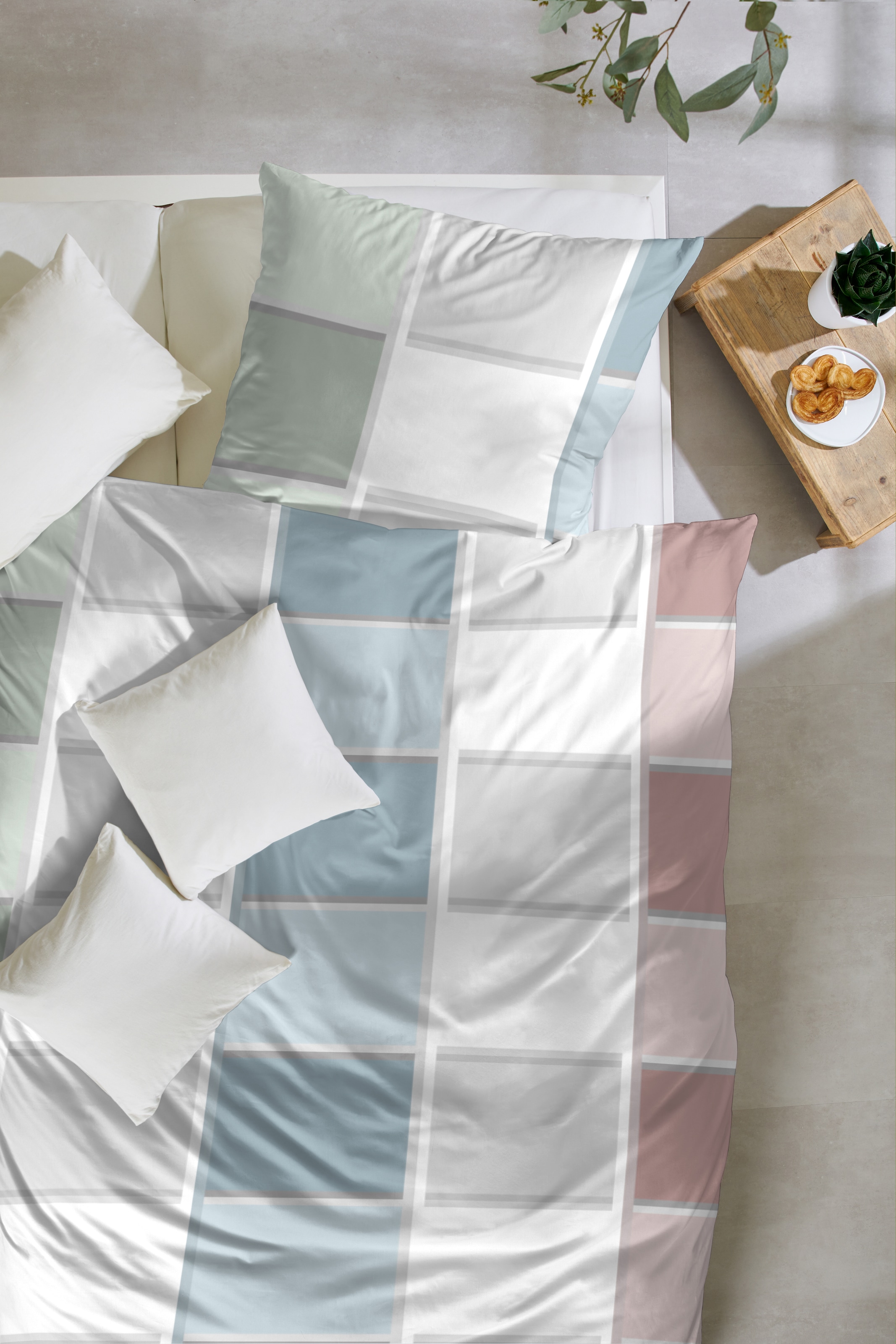 Primera Linge de lit »Mako-Satin-Bettwäsche Havana« 2 cuis avec motif à carreaux