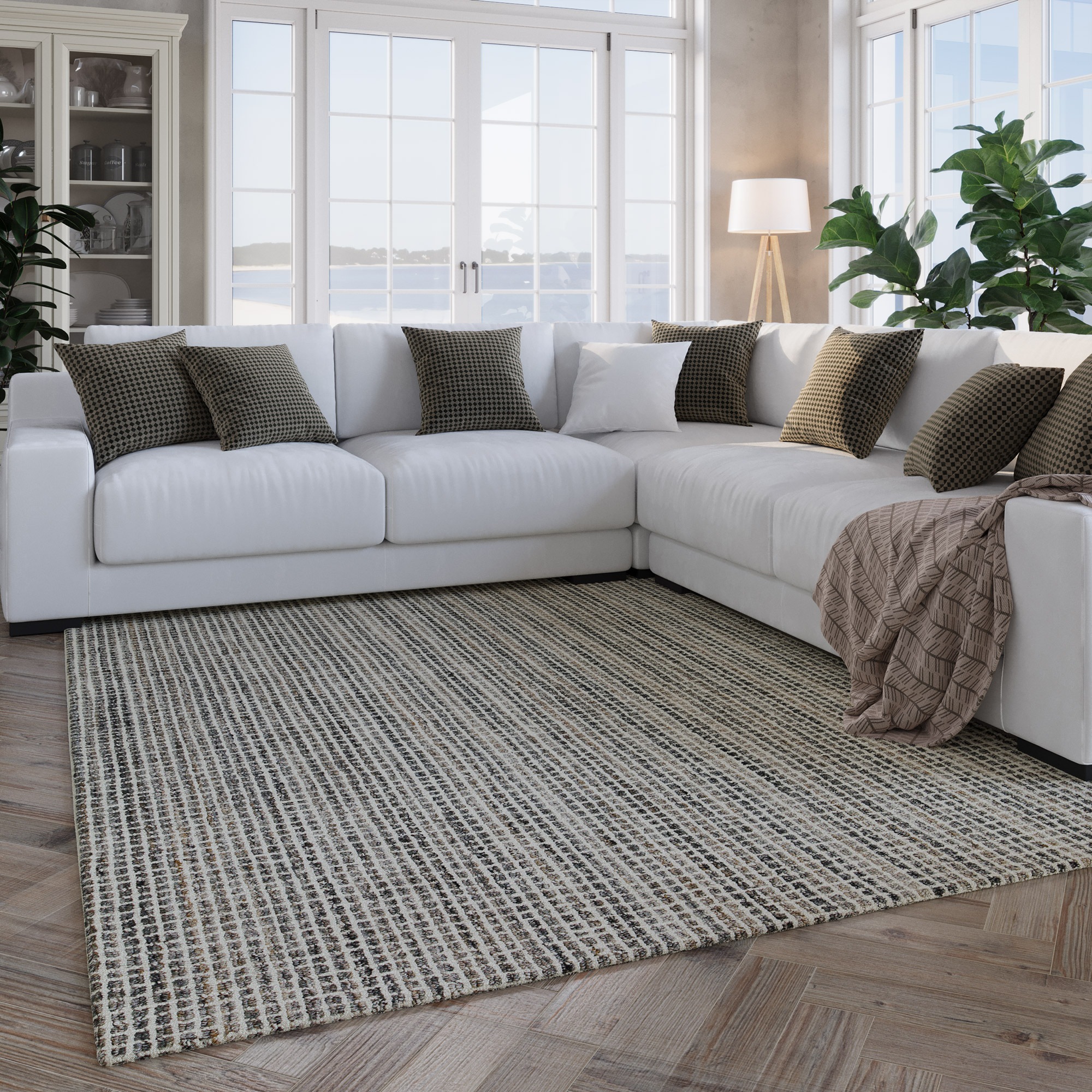 Wecon home Teppich »Hamptons FOURTEEN« rechteckig 10 mm Höhe Läufer, Fasermix, Kurzflor, Wohnzimmer, Schlafzimmer, elegant, Karo