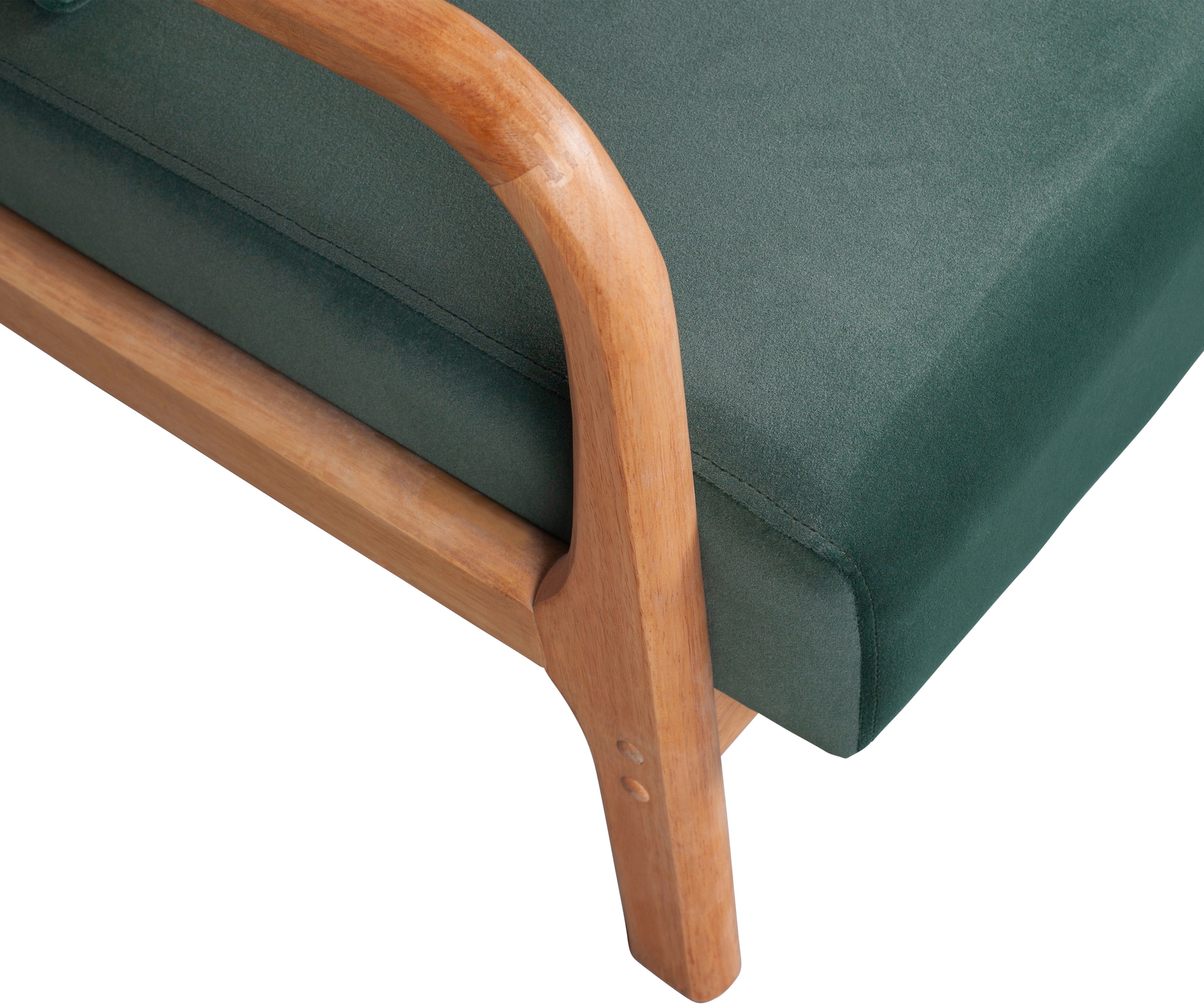 WOOOD Fauteuil lounge »Mark mit Gewebtem Bezug und Gummibaumholz-Rahmen B 67 x T 82 x H 75 cm« Bonne résistance à l'usure, capacité de charge 135 kg, coussin dorsal séparé