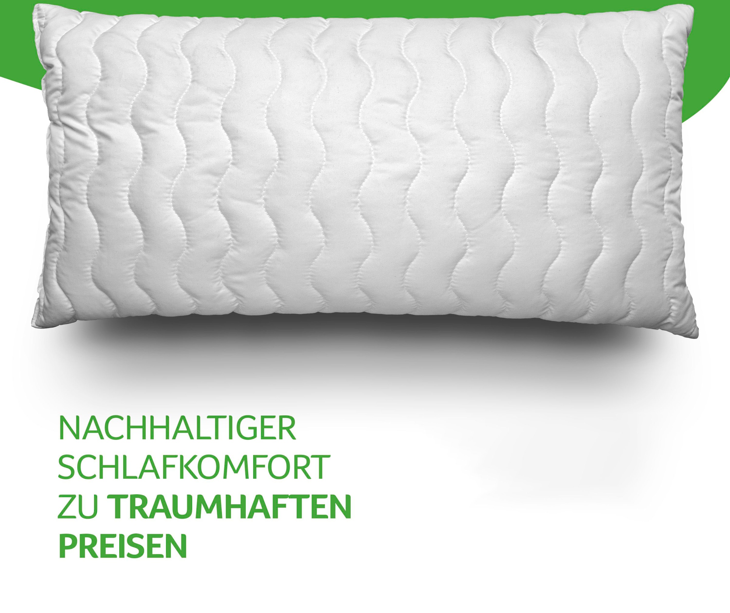 John Cotton Oreiller »Julia, Kissen ist Made in Green« Füllung: Polyester 1 cuis tlg. Kopfkissen 40x80 cm, 80x80cm, kochfest 95°C, sehr flauschig