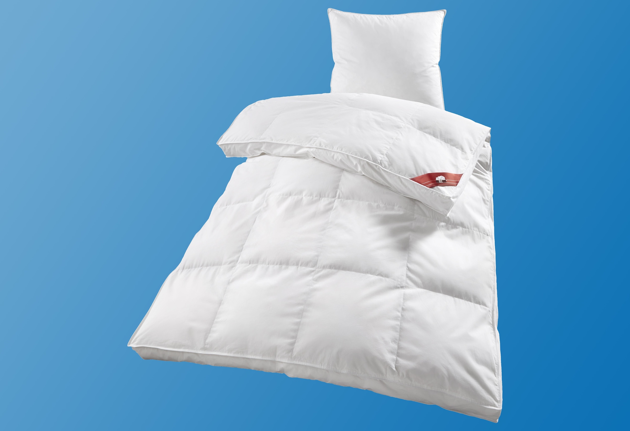 RIBECO Couette en duvet »Emily« ultra-chaud Füllung 80 % duvet et 20 % plumes 1 cuis tlg. barre extérieure extra haute pour beaucoup de volume