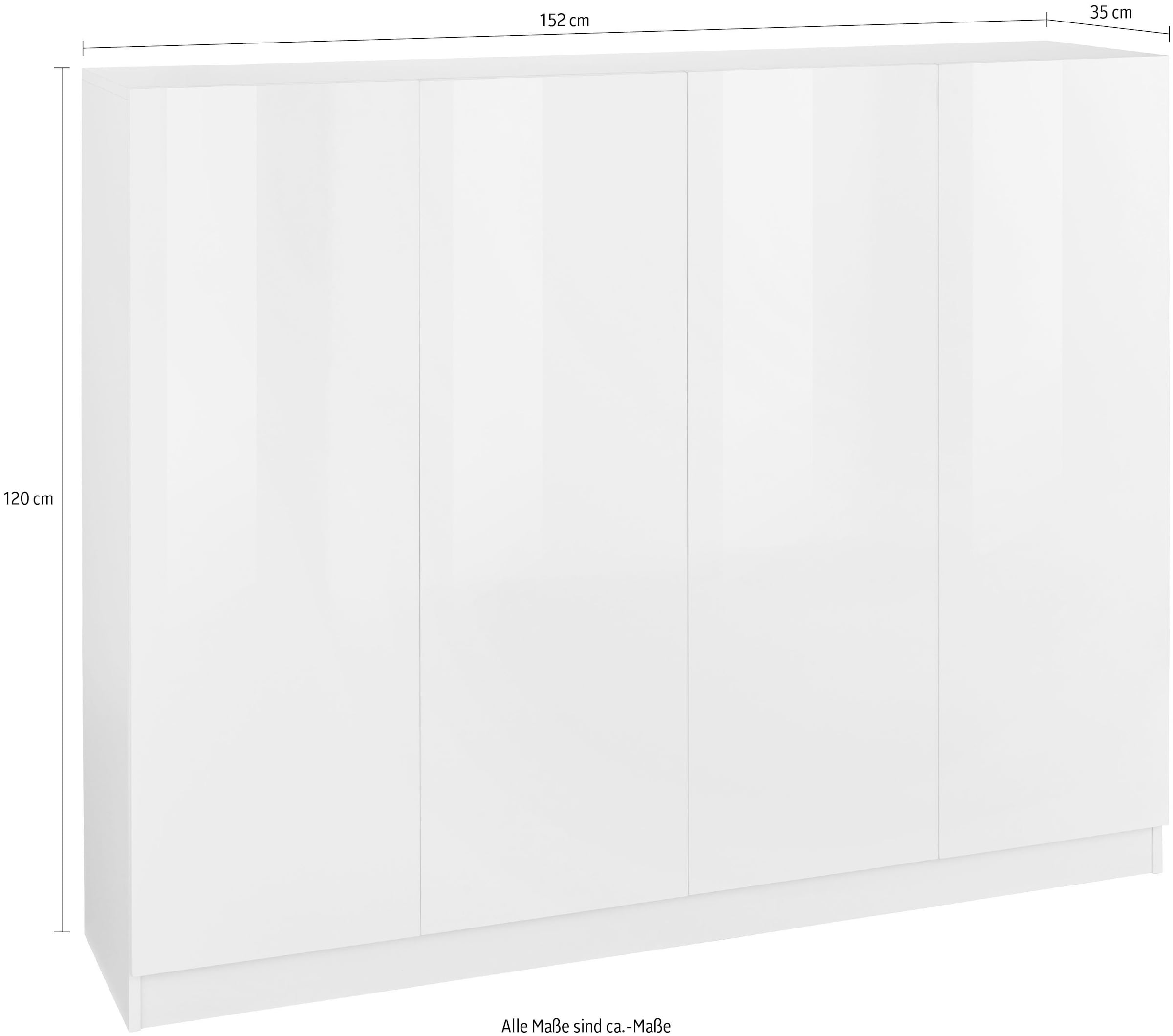 borchardt Möbel Schuhschrank »Vaasa, Schuhregal 4-türig mit 12 verstellbaren Fächern« Breite 152 cm