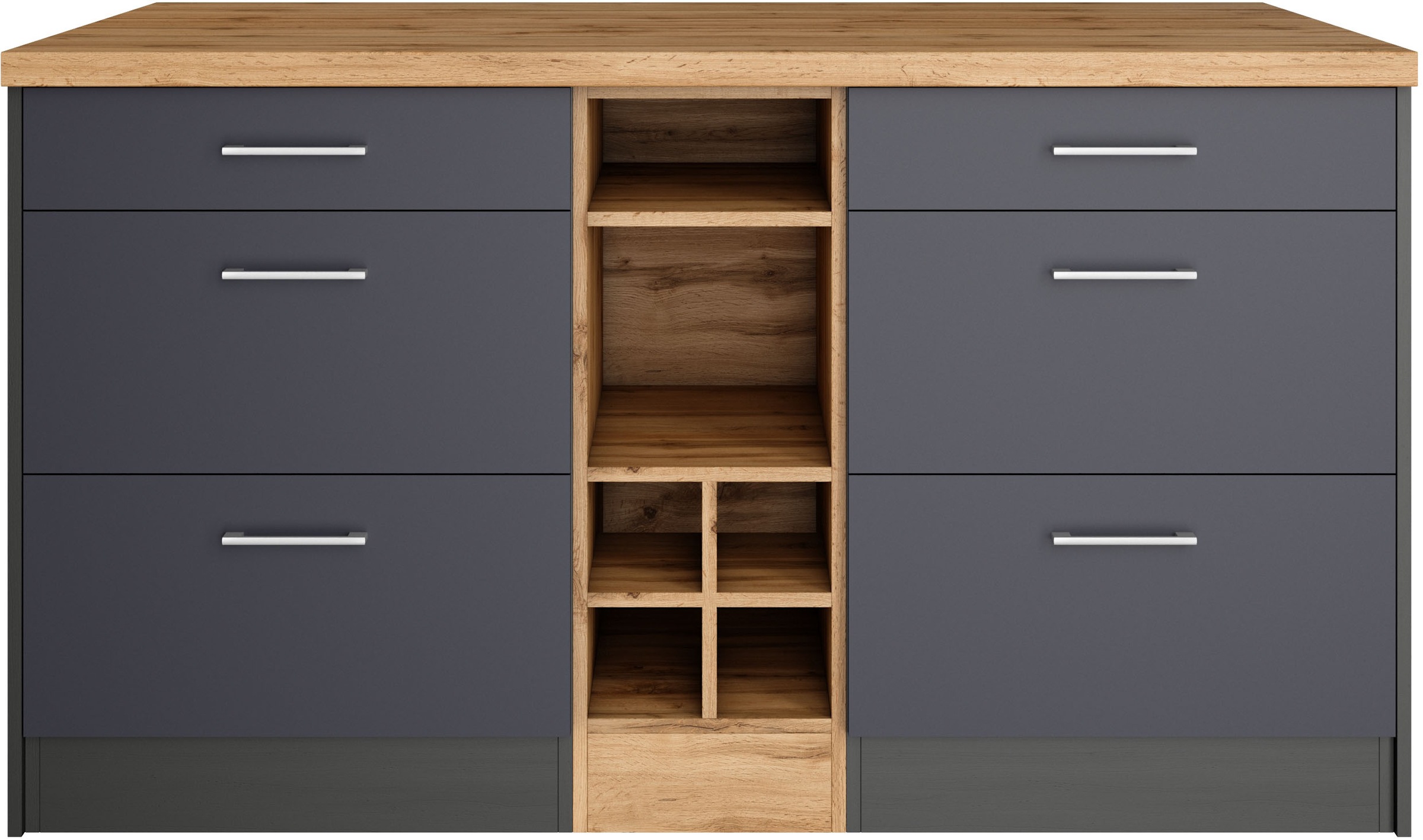 KOCHSTATION Ilot de cuisine »KS-Milan« dimensions 153/100 cm, beaucoup d’espace de rangement, lieu central : cuisine