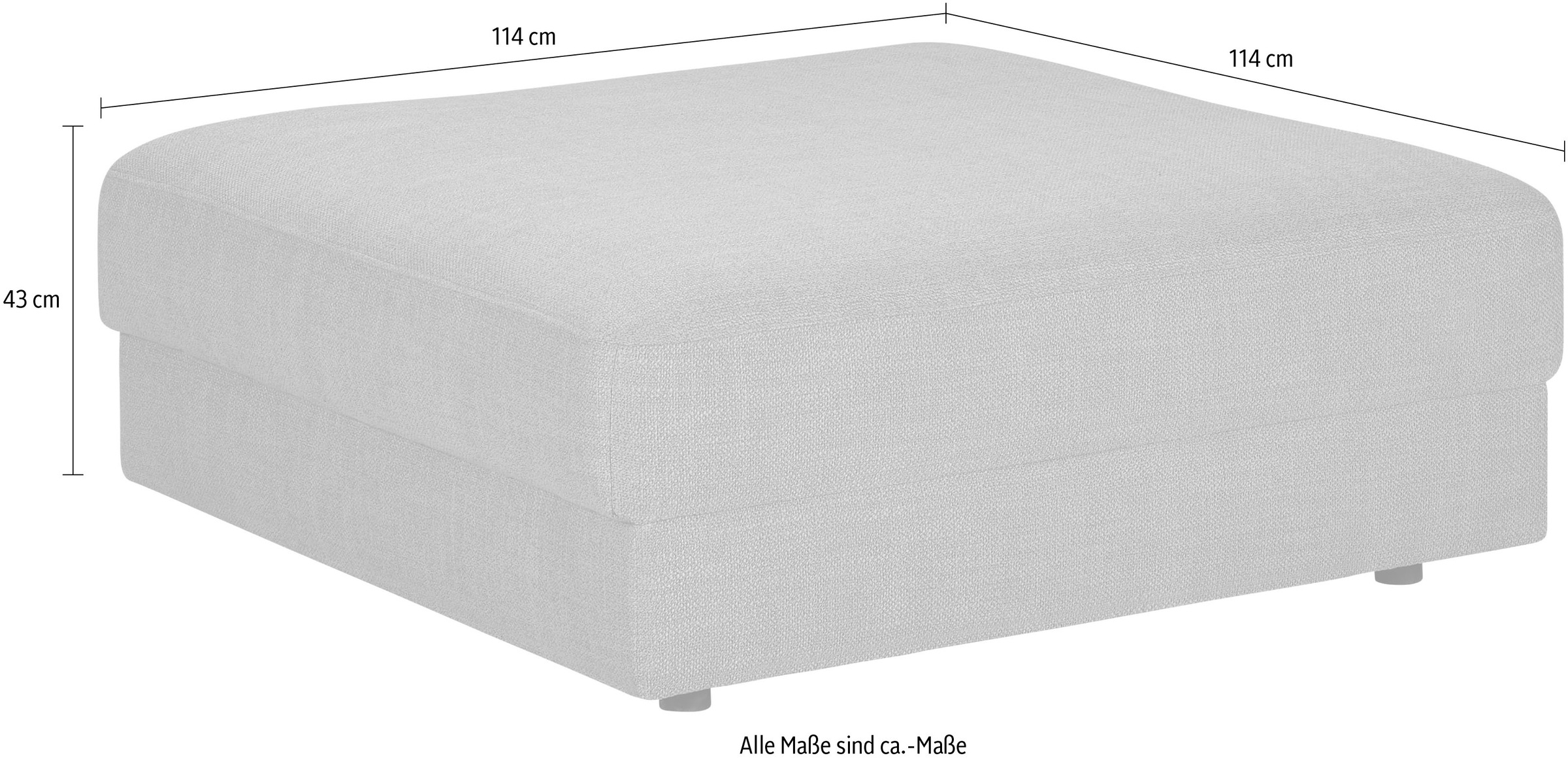 TRENDMANUFAKTUR Tabouret rembourré »Bourbon« disponible en différentes tailles
