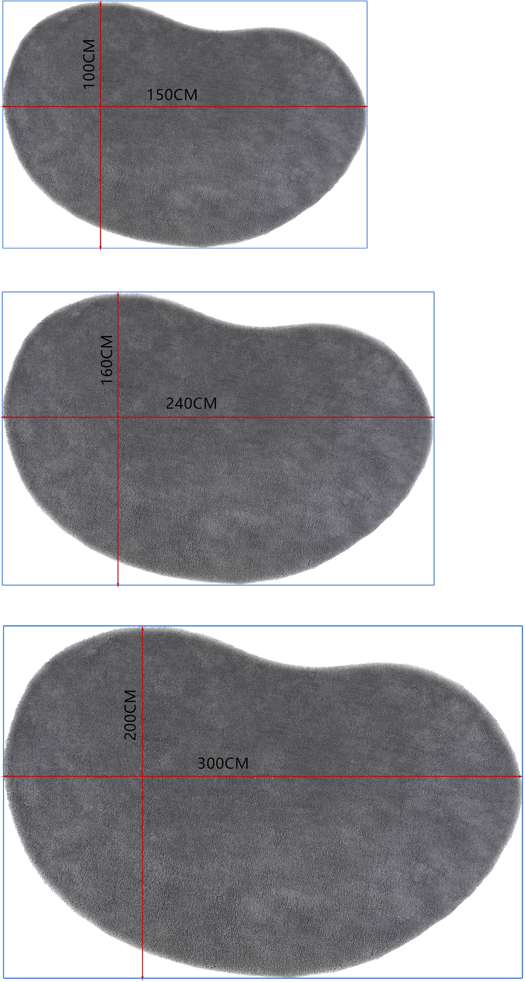 LeGer Home by Lena Gercke Tapis à poils longs »Halrum, einfarbig, besondere Form, modern« organische Form, bean shape, kuschelig, Wohnzimmer, Schlafzimmer