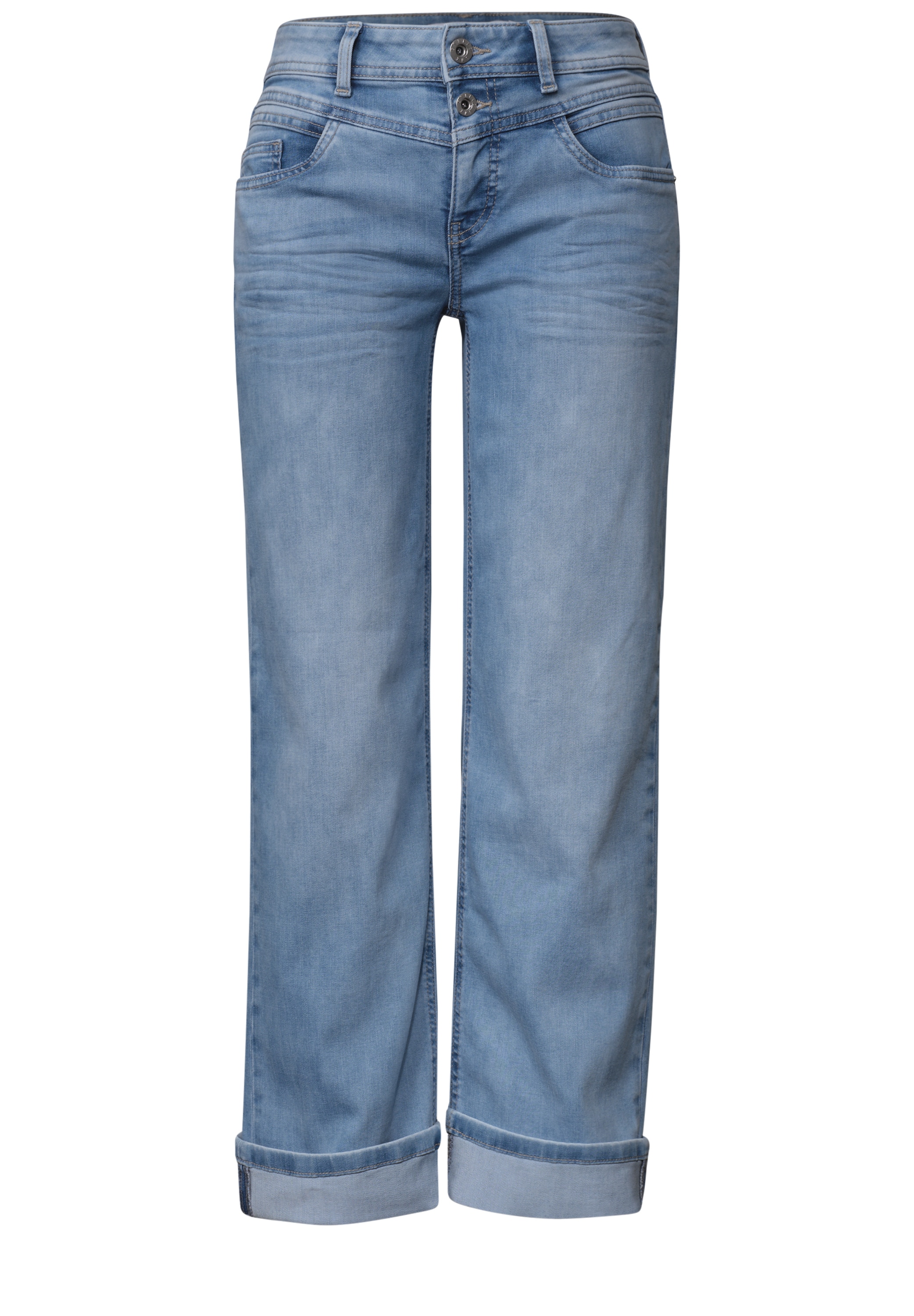 STREET ONE Jeans à 5 poches en coupe casual avec revers